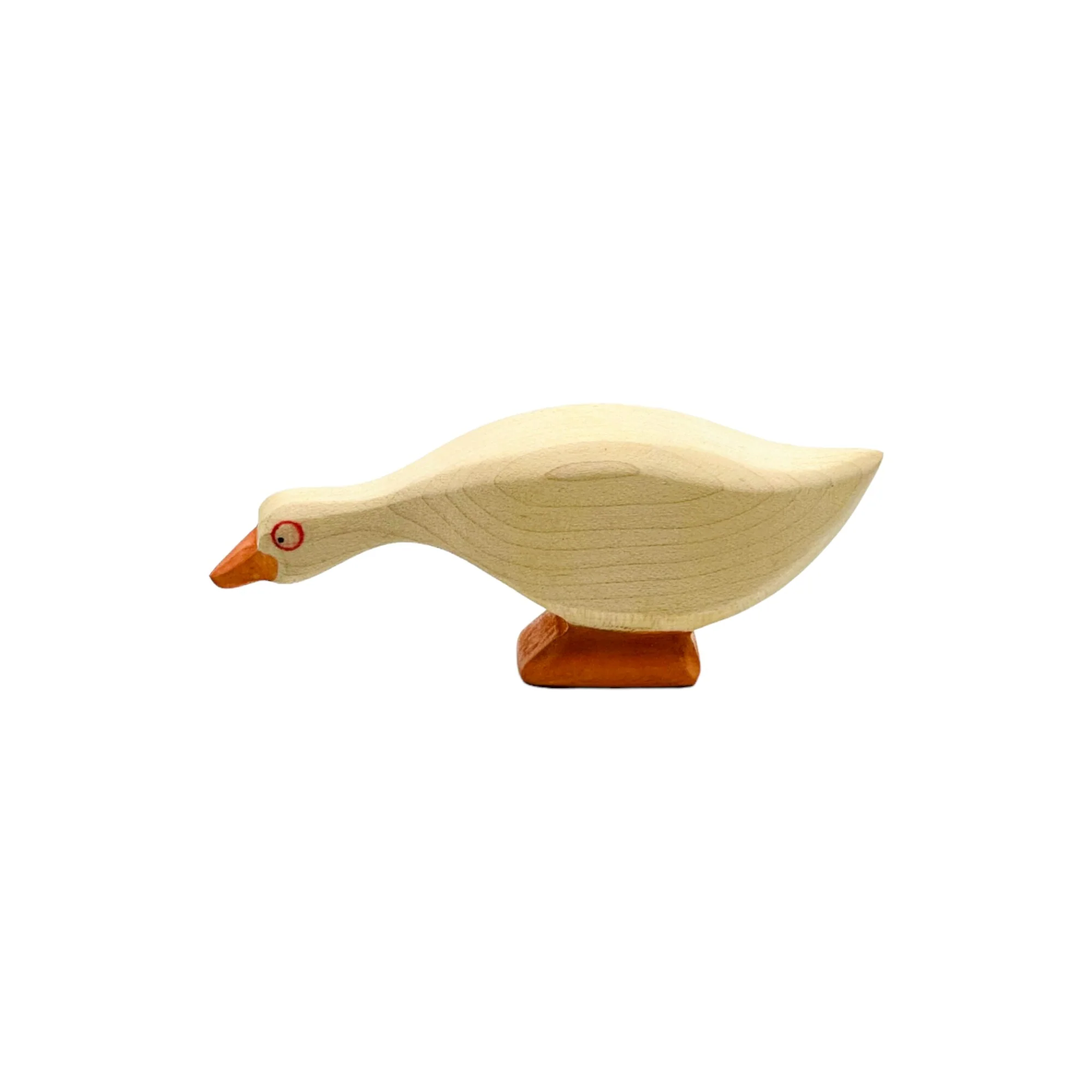 Handcrafted Open Ended Wooden Toy Farm Animal - Goose head low - Image 3
