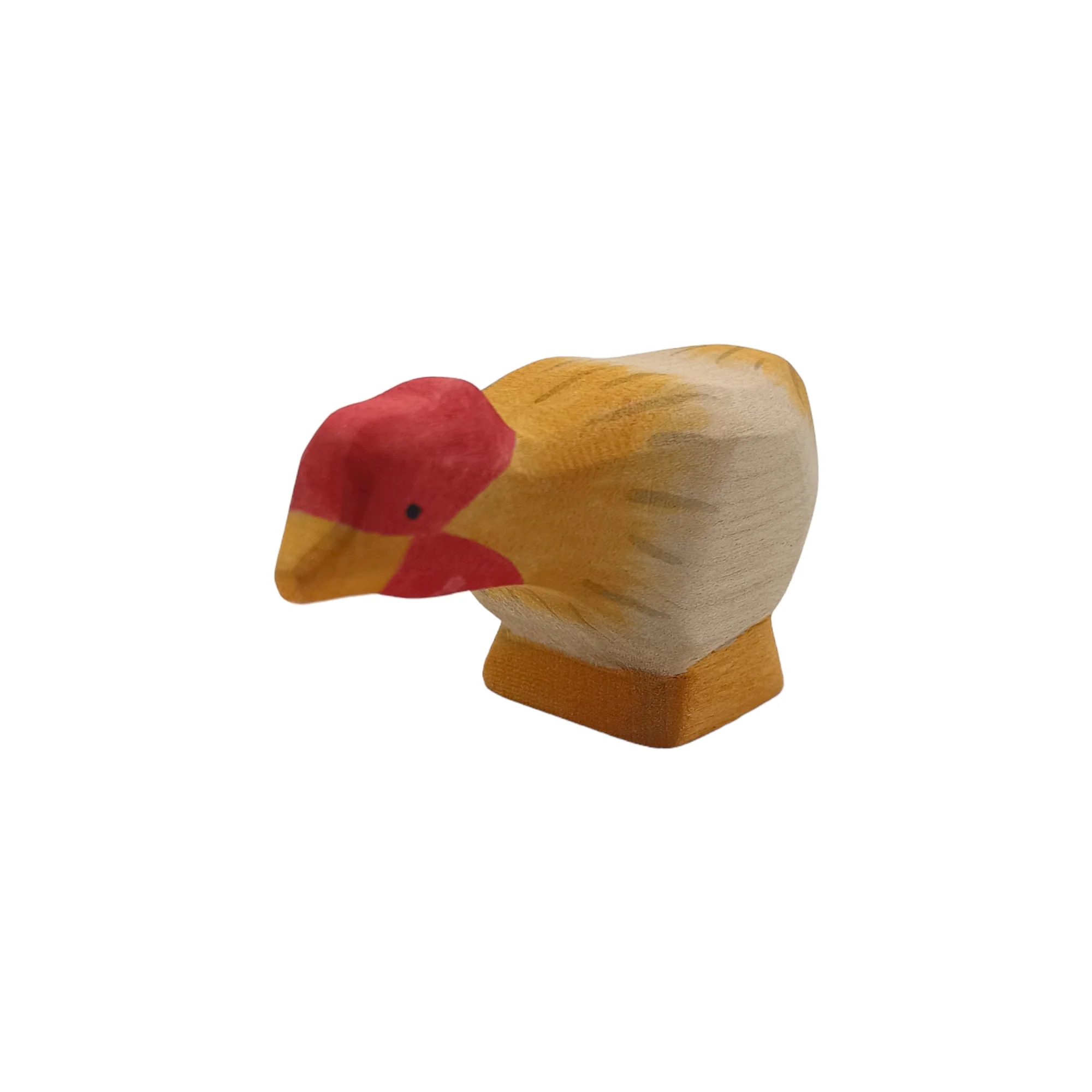 Handcrafted Open Ended Wooden Toy Farm Animal - Hen ochre long - Image 2