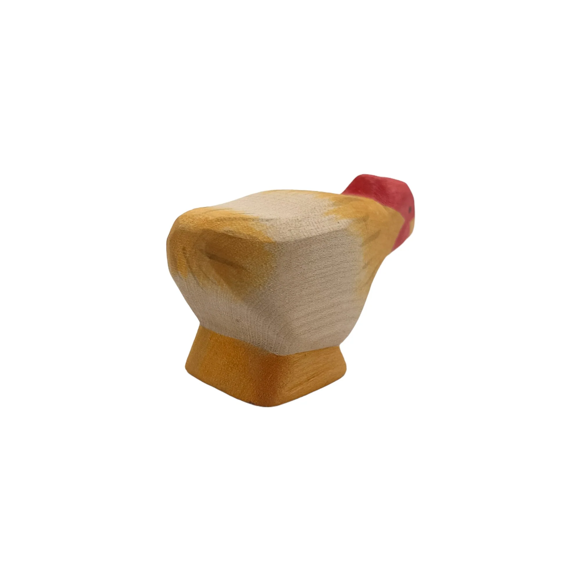 Handcrafted Open Ended Wooden Toy Farm Animal - Hen ochre long - Image 3