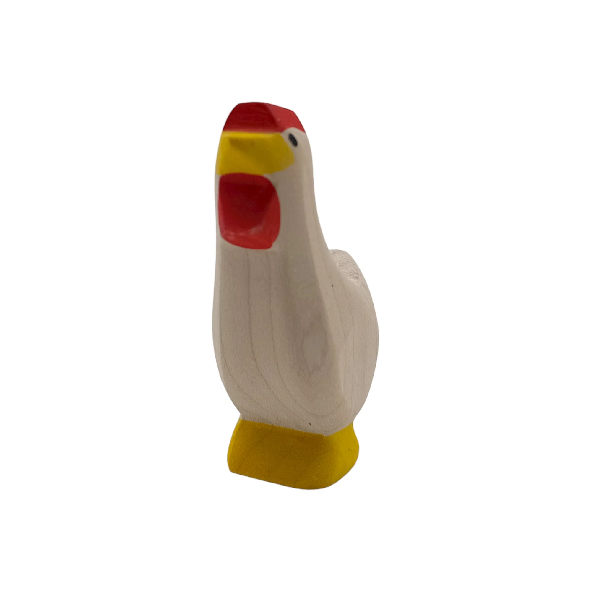 Handcrafted Open Ended Wooden Toy Farm Animal - Hen white up - Image 2