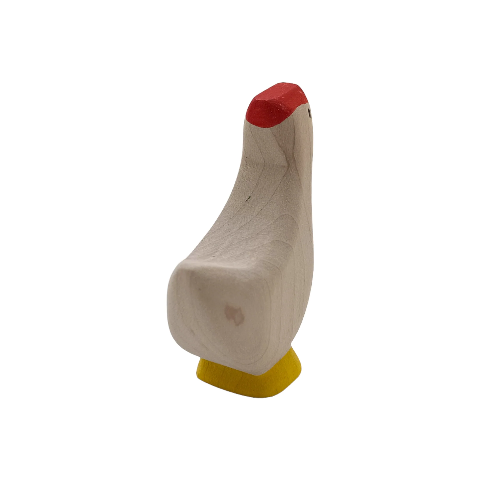 Handcrafted Open Ended Wooden Toy Farm Animal - Hen white up - Image 3