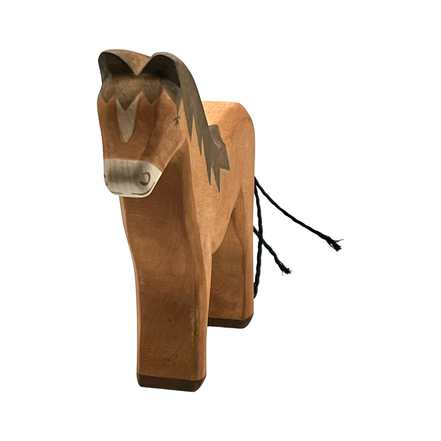 Handcrafted Open Ended Wooden Toy Farm Animal - Horse brown - Image 4
