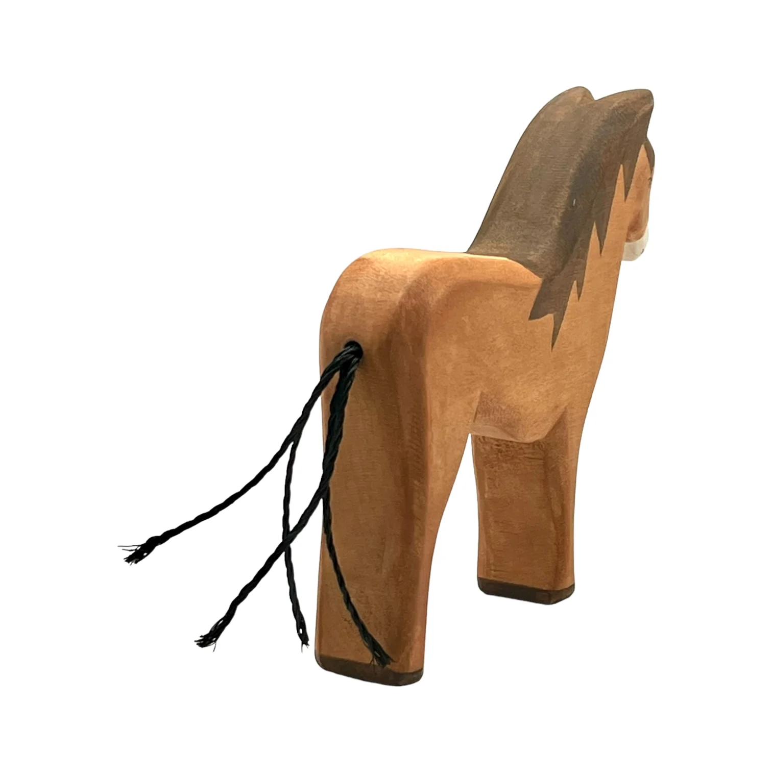Handcrafted Open Ended Wooden Toy Farm Animal - Horse brown - Image 5