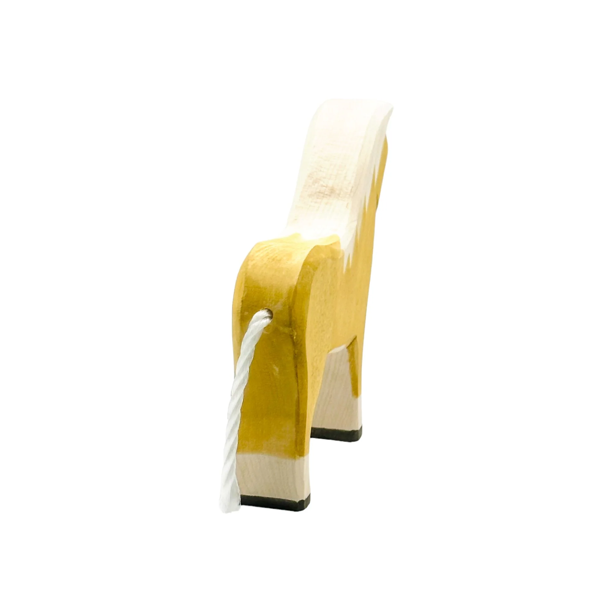 Handcrafted Open Ended Wooden Toy Farm Animal - Horse Yellow - Image 4