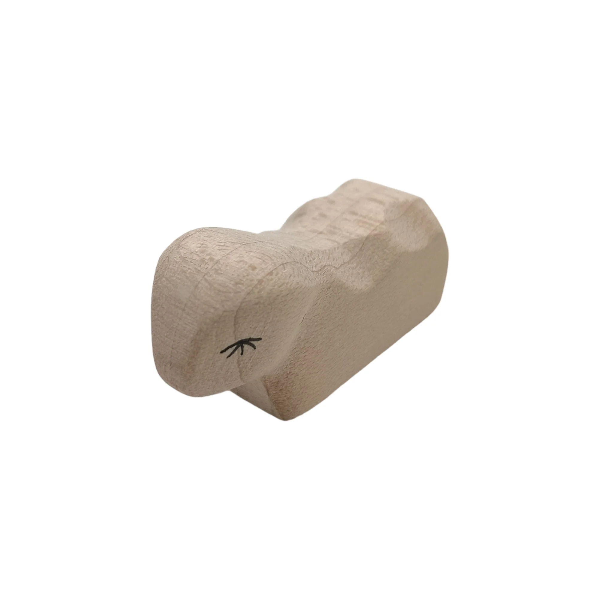 Handcrafted Open Ended Wooden Toy Farm Animal - Lamb Resting - Image 2