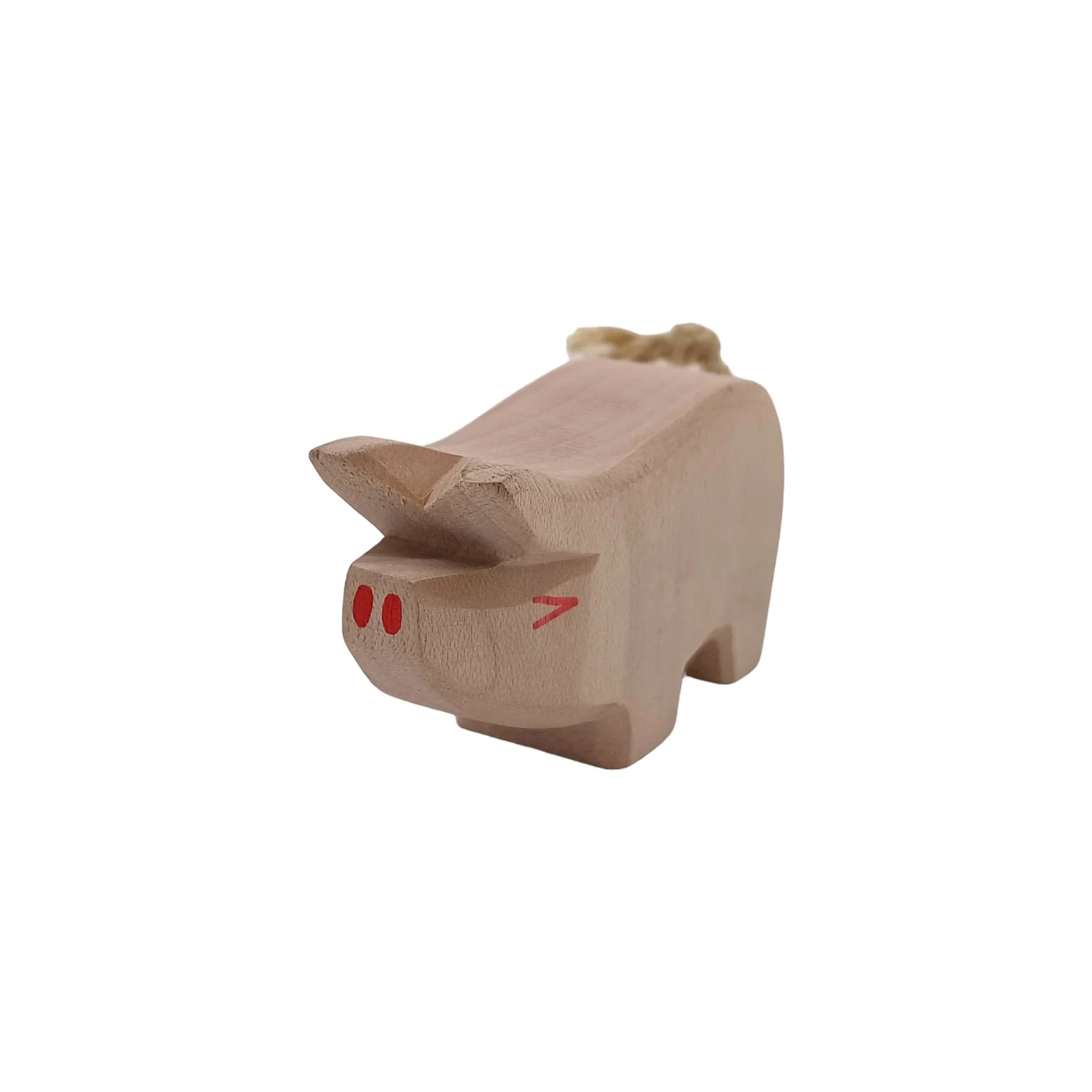 Handcrafted Open Ended Wooden Toy Farm Animal - Piglet - Image 2