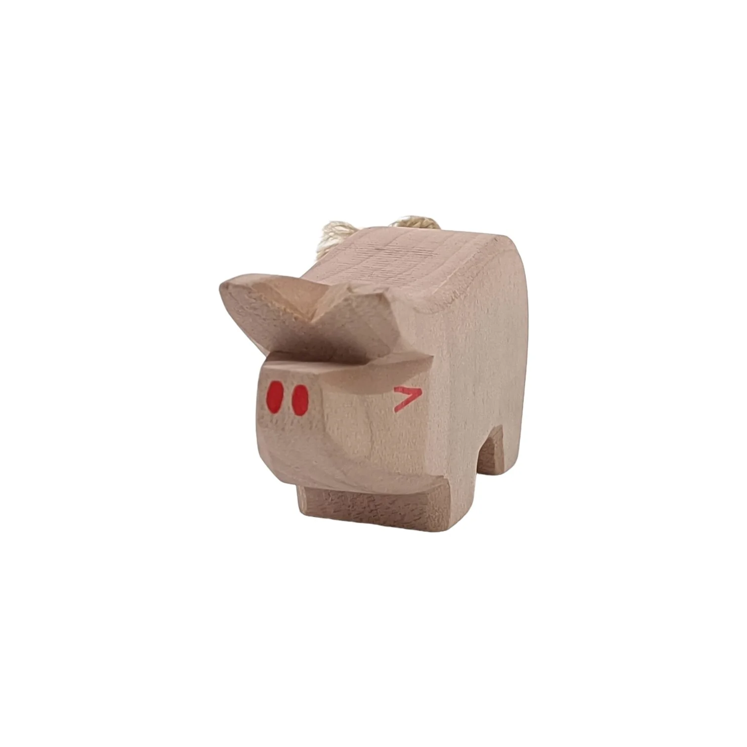 Handcrafted Open Ended Wooden Toy Farm Animal - Piglet - Image 3