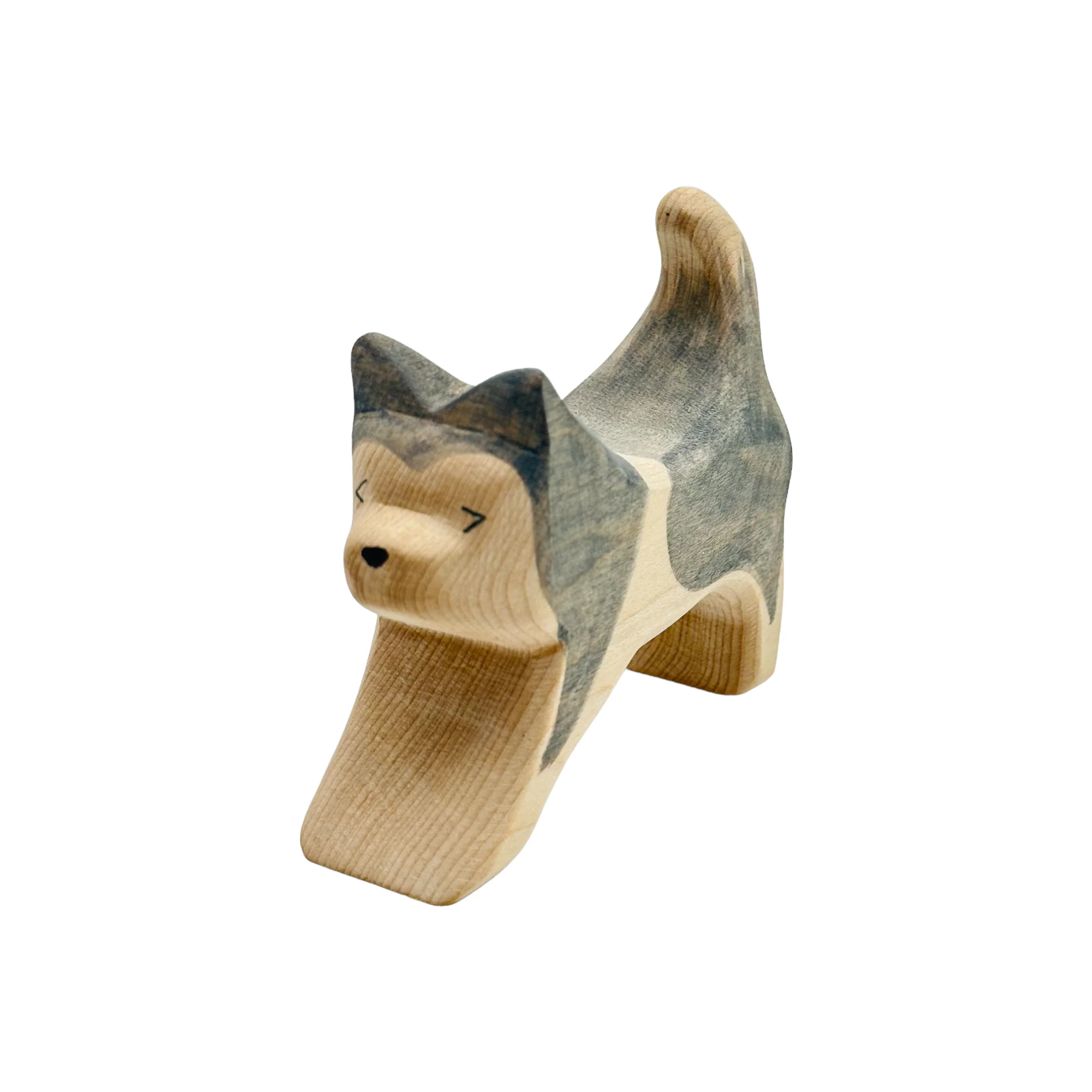 Handcrafted Open Ended Wooden Toy Farm Animal - Sled Running Husky Dog - Image 2