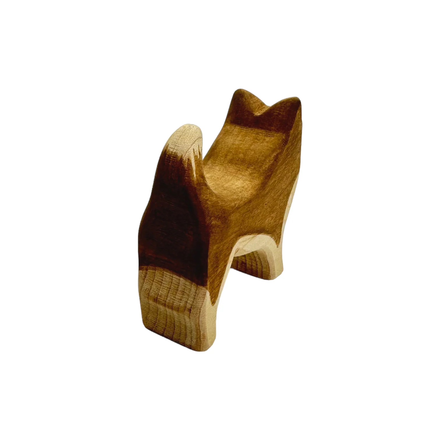 Handcrafted Open Ended Wooden Toy Farm Animal - Sled Running Husky Dog (Brown) - Image 4