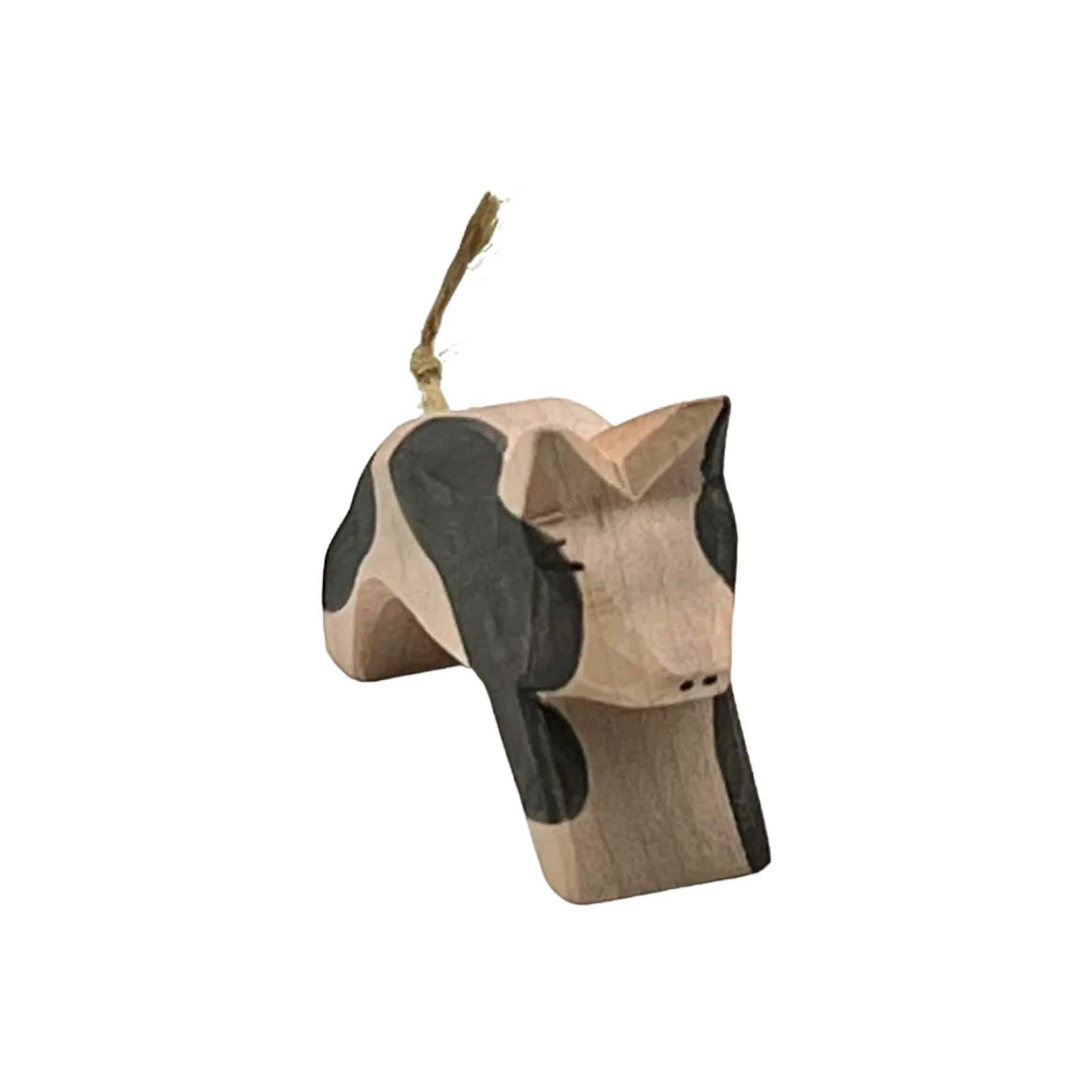 Handcrafted Open Ended Wooden Toy Farm Animal - Spotted Piglet running - Image 2