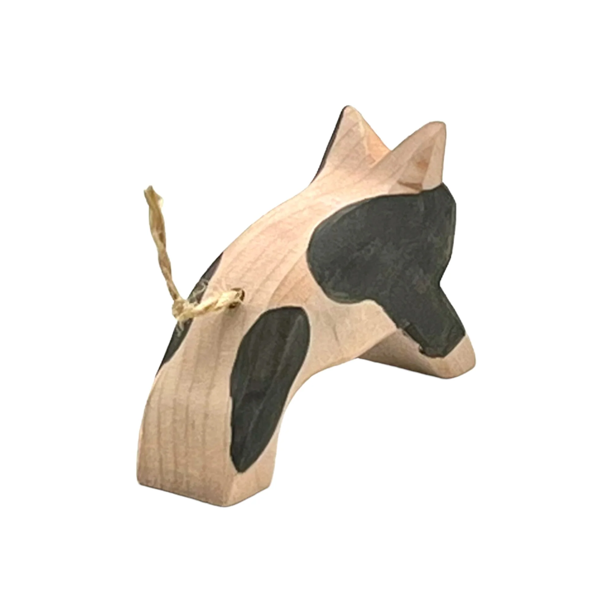 Handcrafted Open Ended Wooden Toy Farm Animal - Spotted Piglet running - Image 3