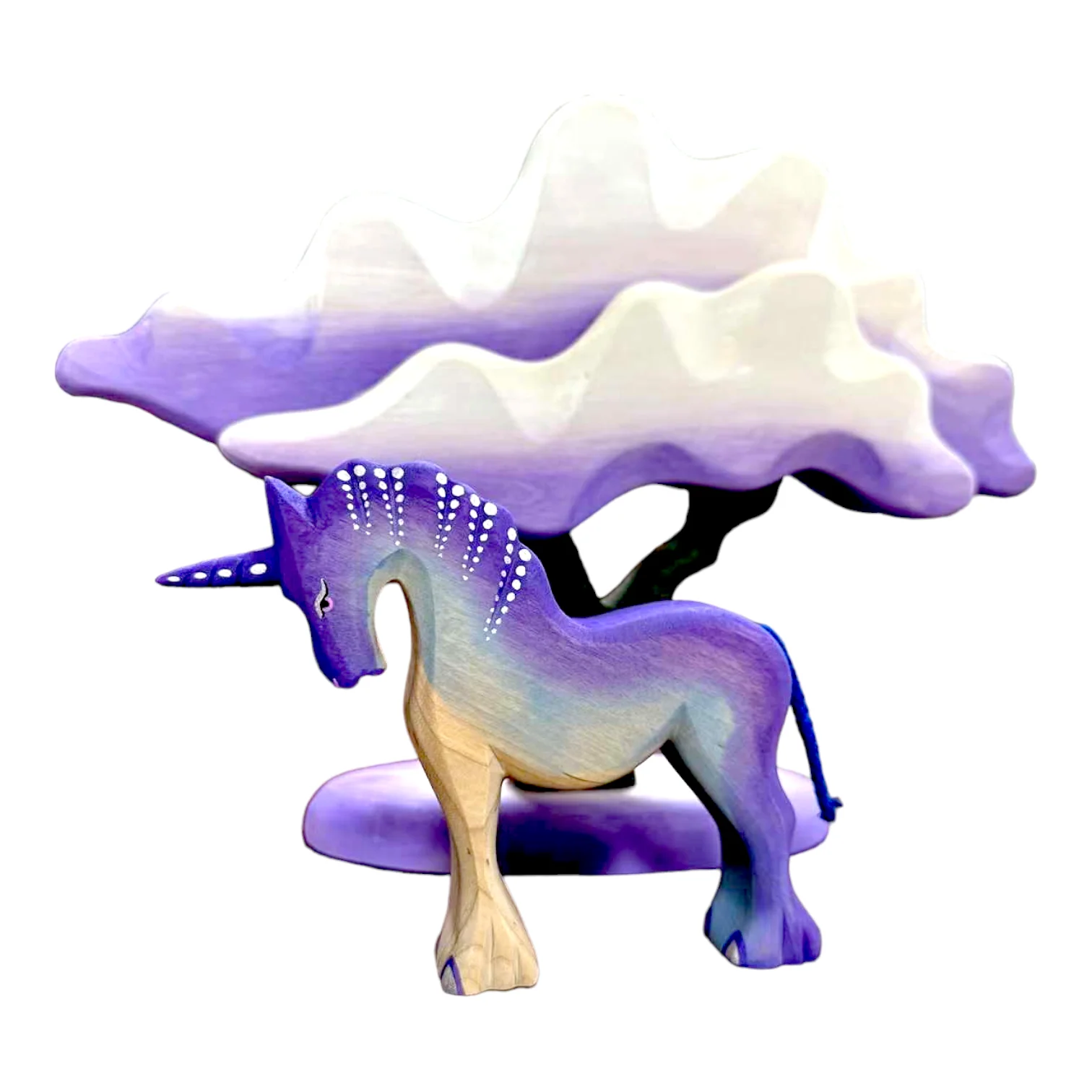 Handcrafted Open Ended Wooden Toy Figure Fairy Tale - 2 Pieces Unicorn Set - Image 5