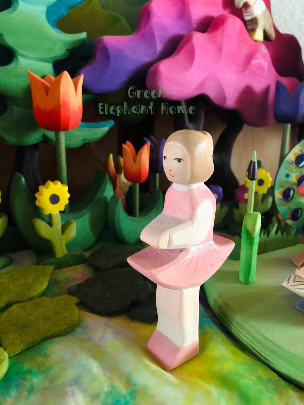 Handcrafted Open Ended Wooden Toy Figure Fairy Tale - Ballerina - Image 5