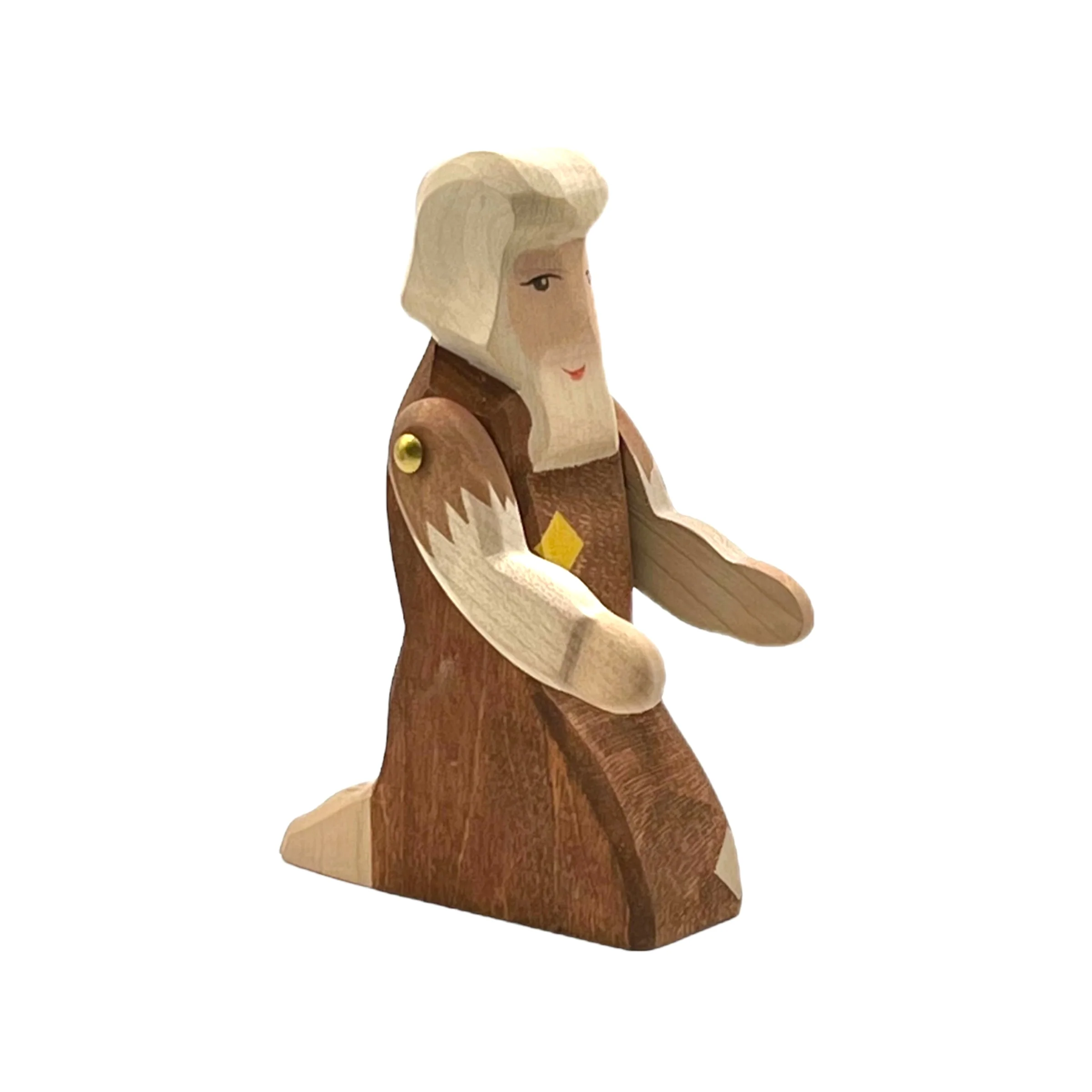 Handcrafted Open Ended Wooden Toy Figure Fairy Tale - Beggar - Image 3
