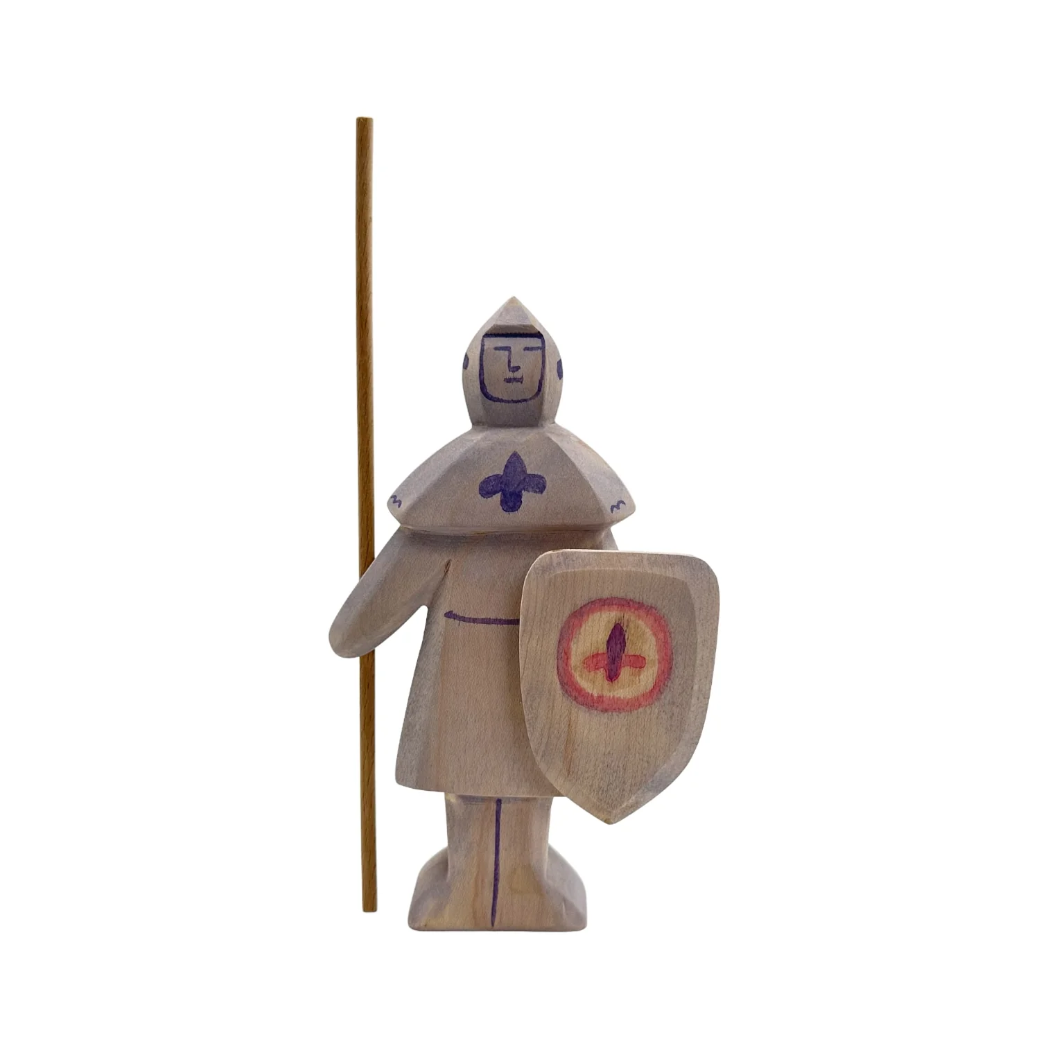 Handcrafted Open Ended Wooden Toy Figure Fairy Tale - Blue Knight #2
