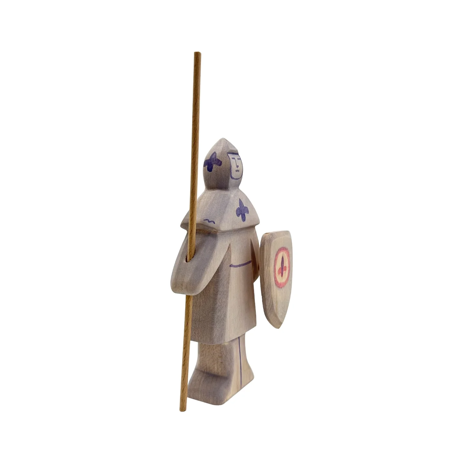 Handcrafted Open Ended Wooden Toy Figure Fairy Tale - Blue Knight #2 - Image 2