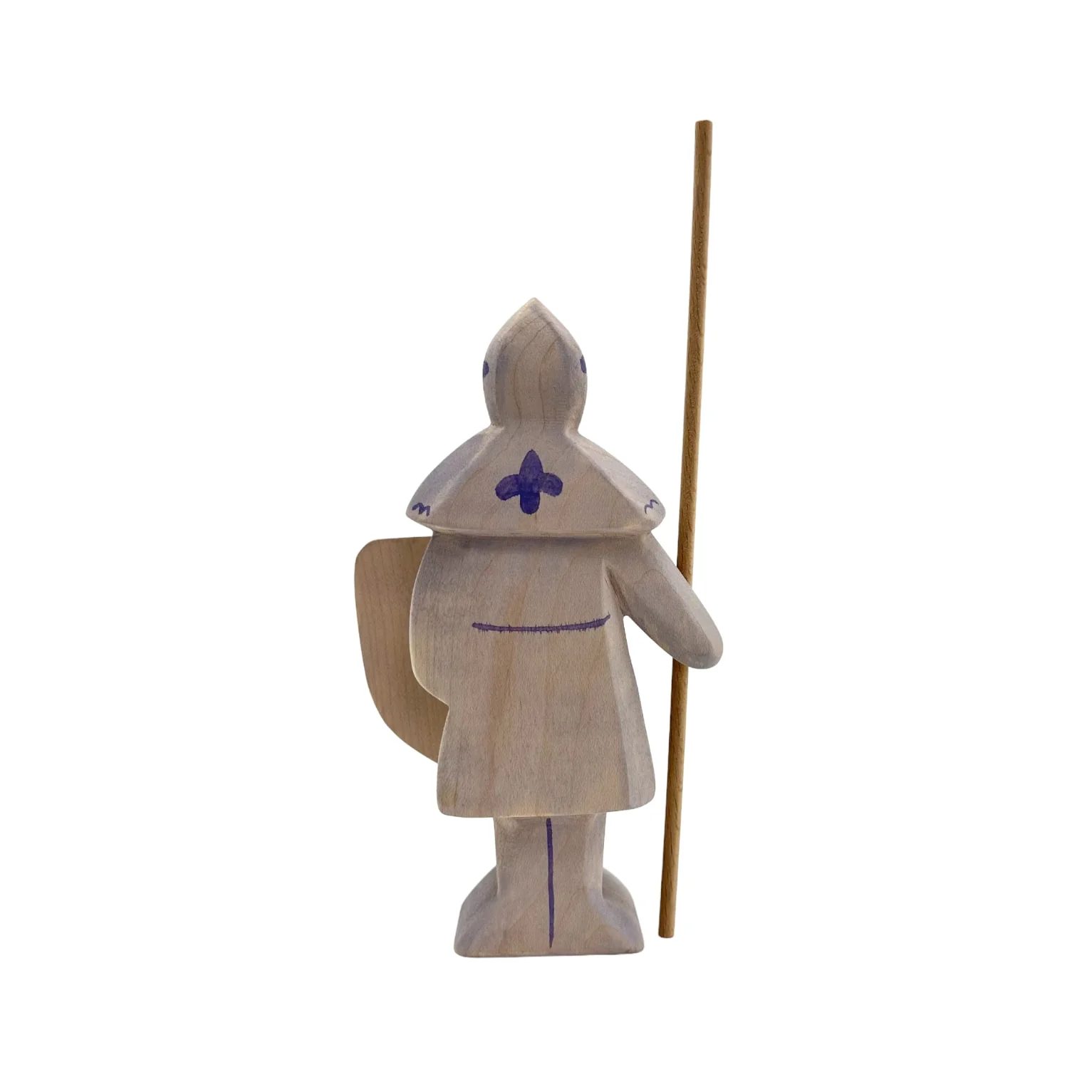 Handcrafted Open Ended Wooden Toy Figure Fairy Tale - Blue Knight #2 - Image 3