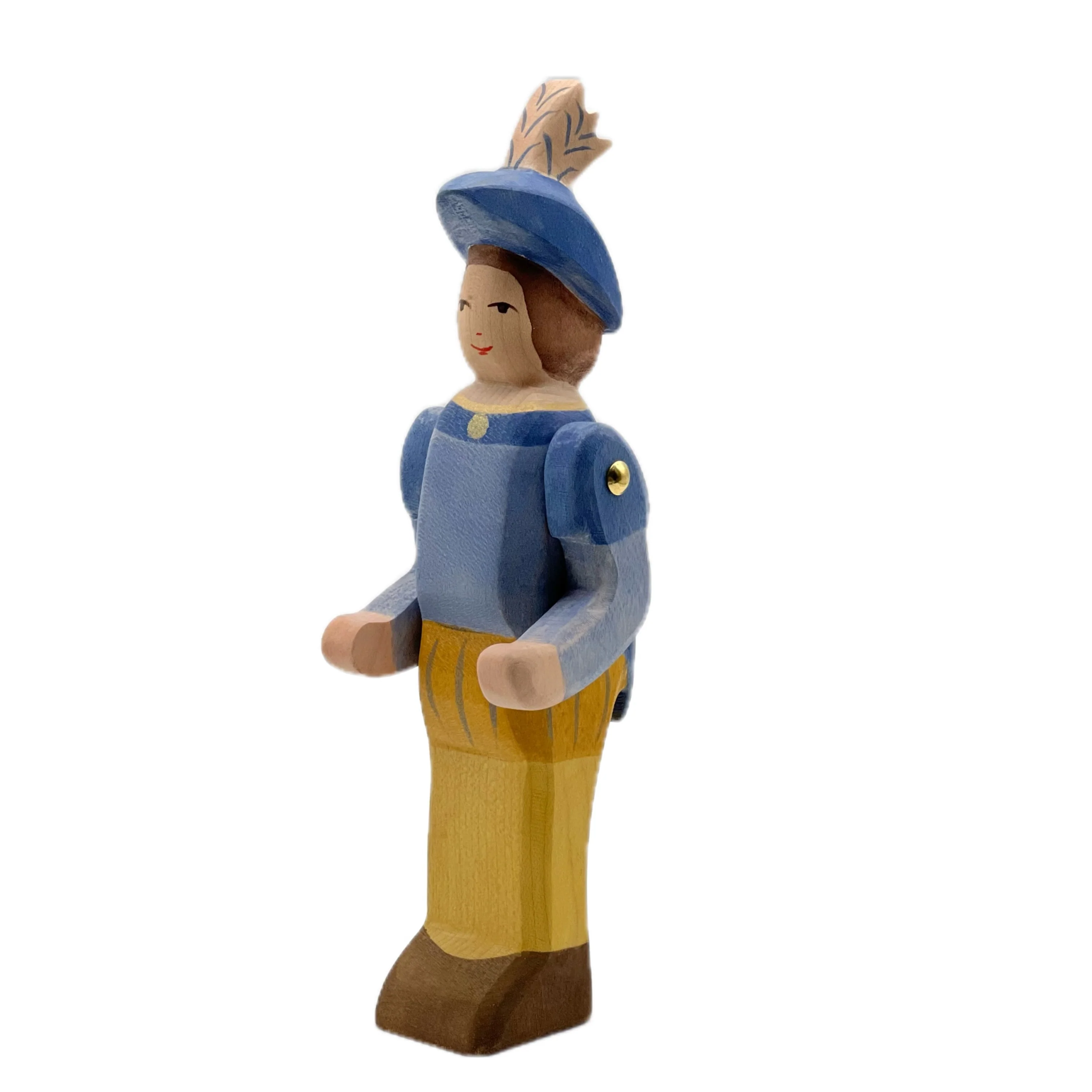 Handcrafted Open Ended Wooden Toy Figure Fairy Tale - Crown Prince without Sword