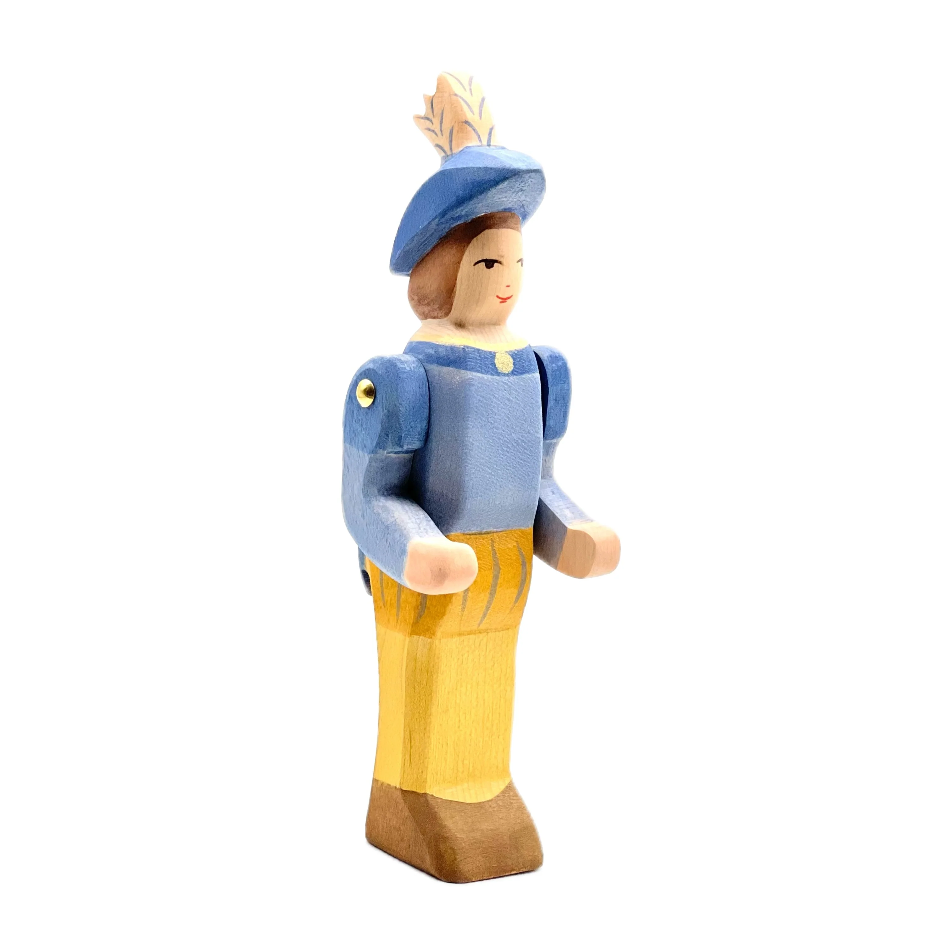 Handcrafted Open Ended Wooden Toy Figure Fairy Tale - Crown Prince without Sword - Image 2