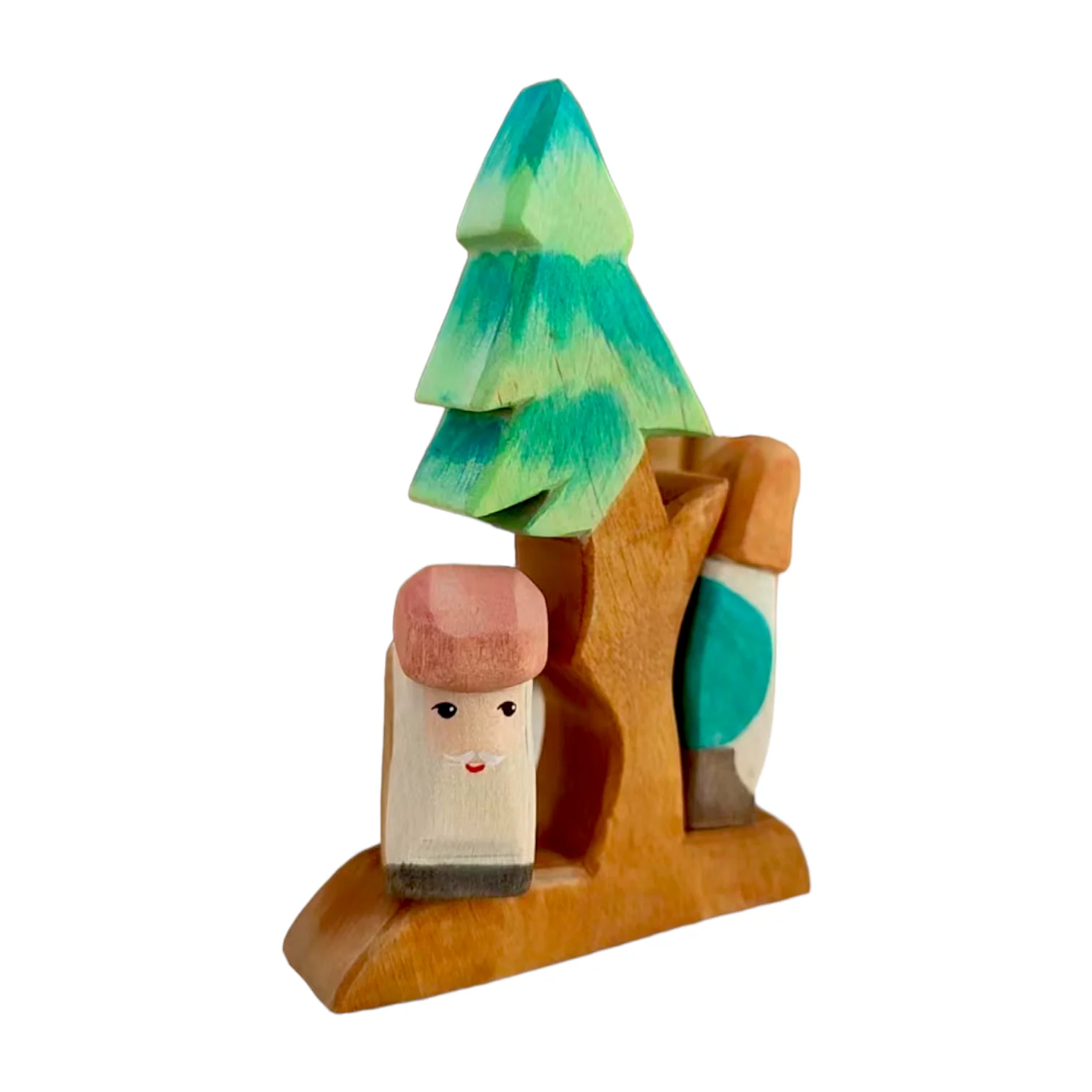 Handcrafted Open Ended Wooden Toy Figure Fairy Tale - Fir Tree with Dwarfs Set (3 Pcs) - Image 3