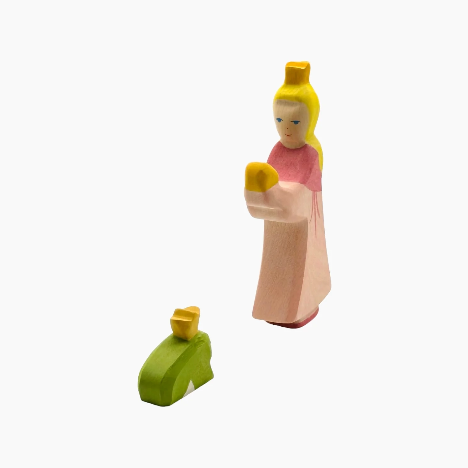 Handcrafted Open Ended Wooden Toy Figure Fairy Tale - Frog King and Princess - Image 3
