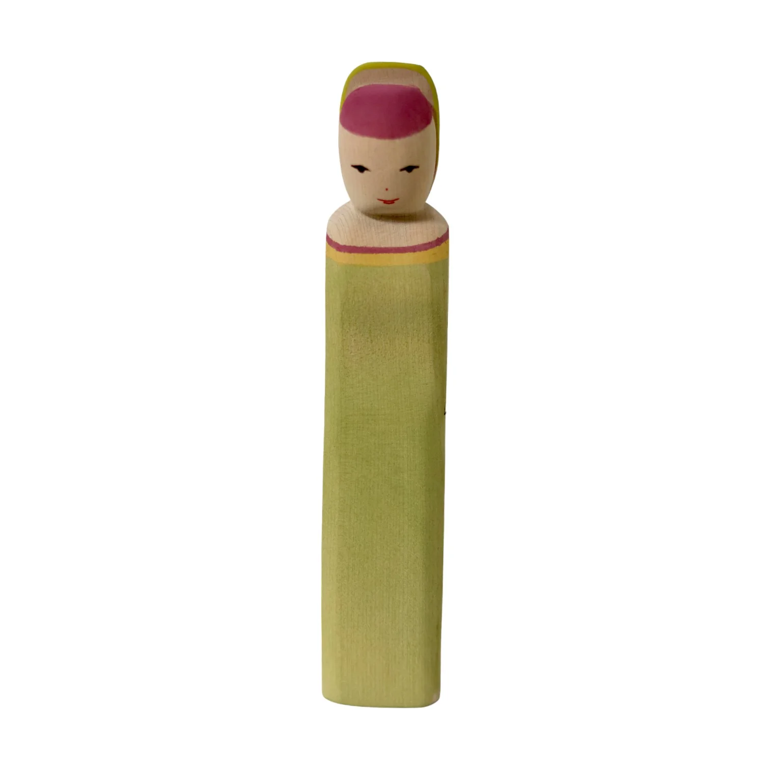 Handcrafted Open Ended Wooden Toy Figure Fairy Tale - Green Lady in Waiting - Image 3