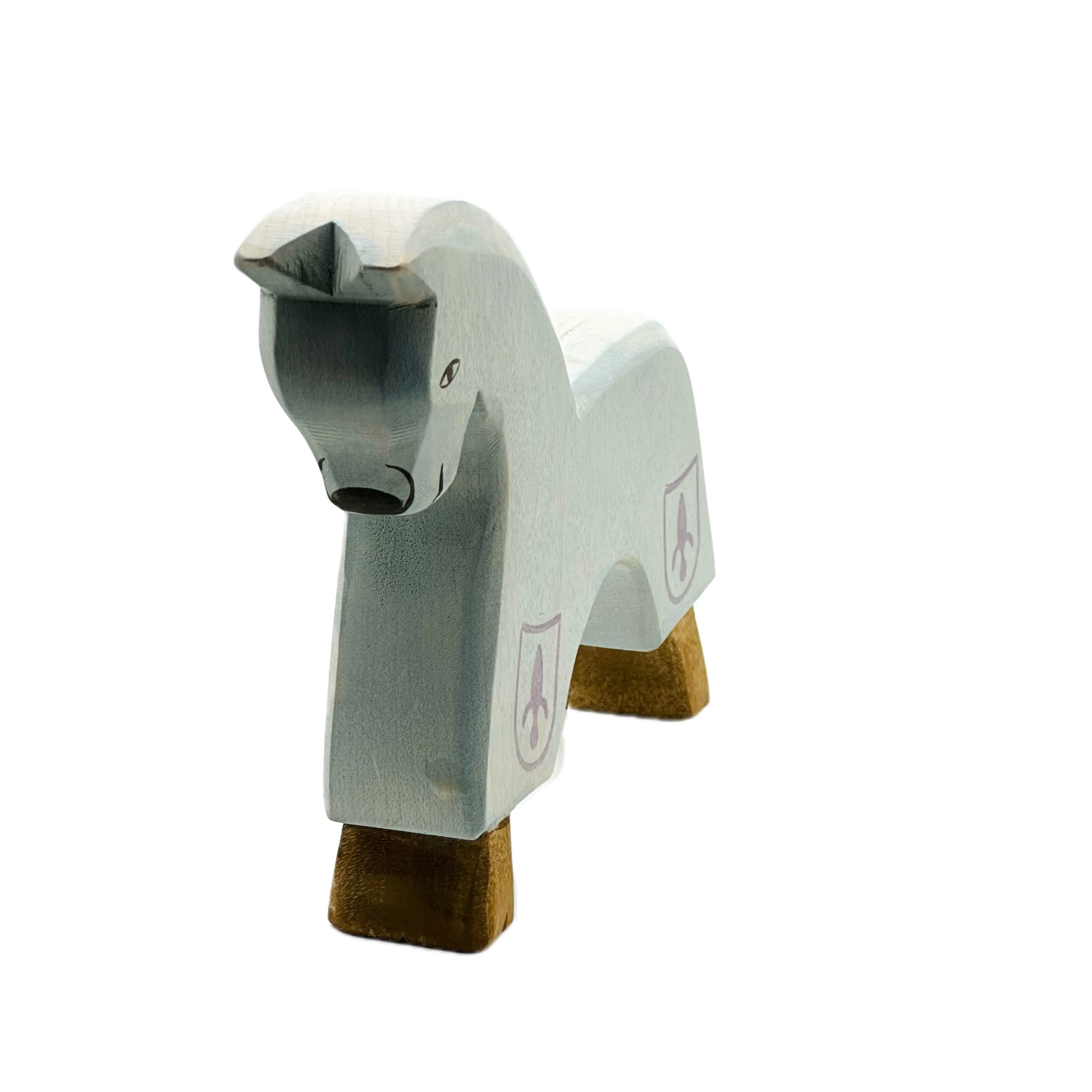 Handcrafted Open Ended Wooden Toy Figure Fairy Tale - Horse for Knight blue - Image 3