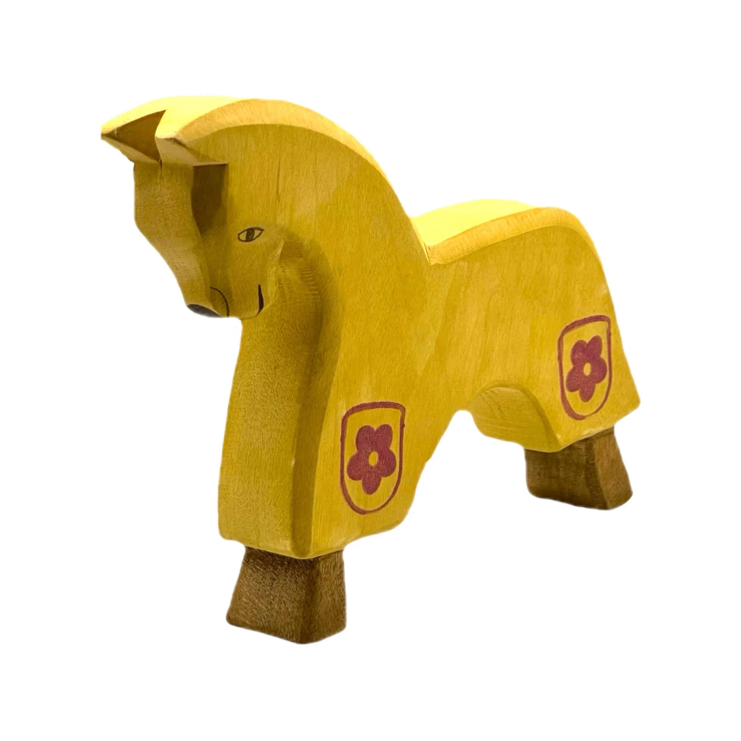 Handcrafted Open Ended Wooden Toy Figure Fairy Tale - Horse for Knight yellow - Image 2