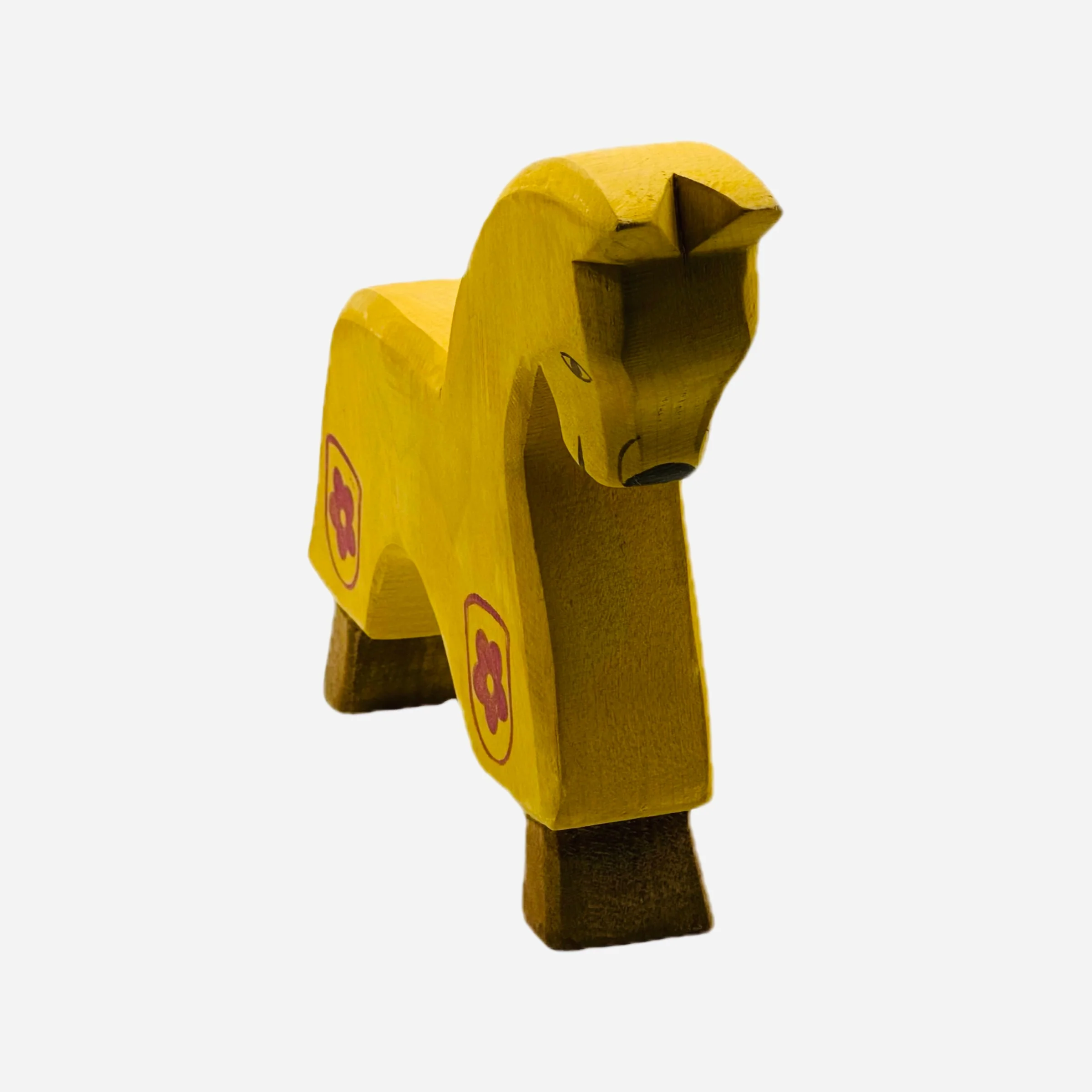 Handcrafted Open Ended Wooden Toy Figure Fairy Tale - Horse for Knight yellow - Image 3