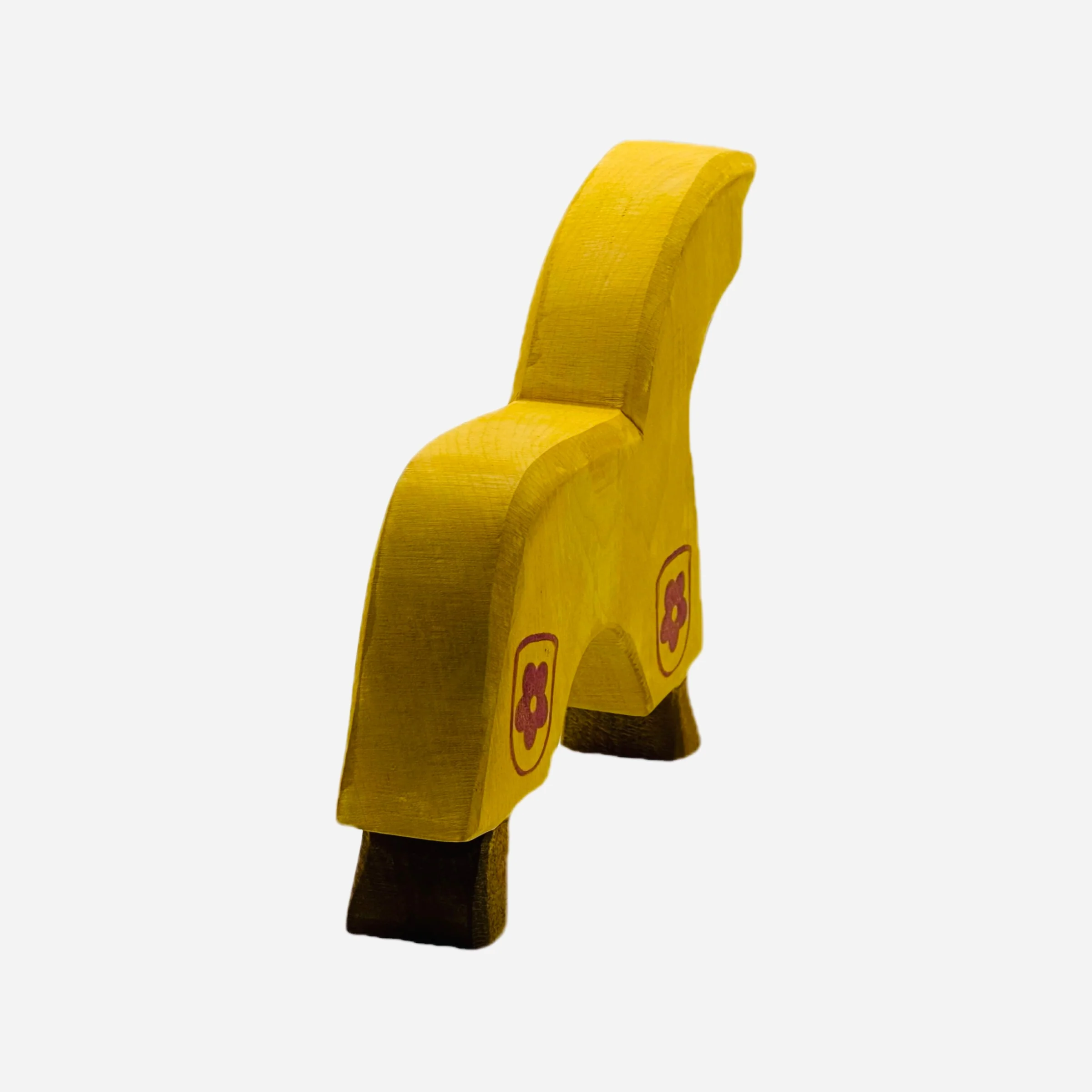 Handcrafted Open Ended Wooden Toy Figure Fairy Tale - Horse for Knight yellow - Image 4