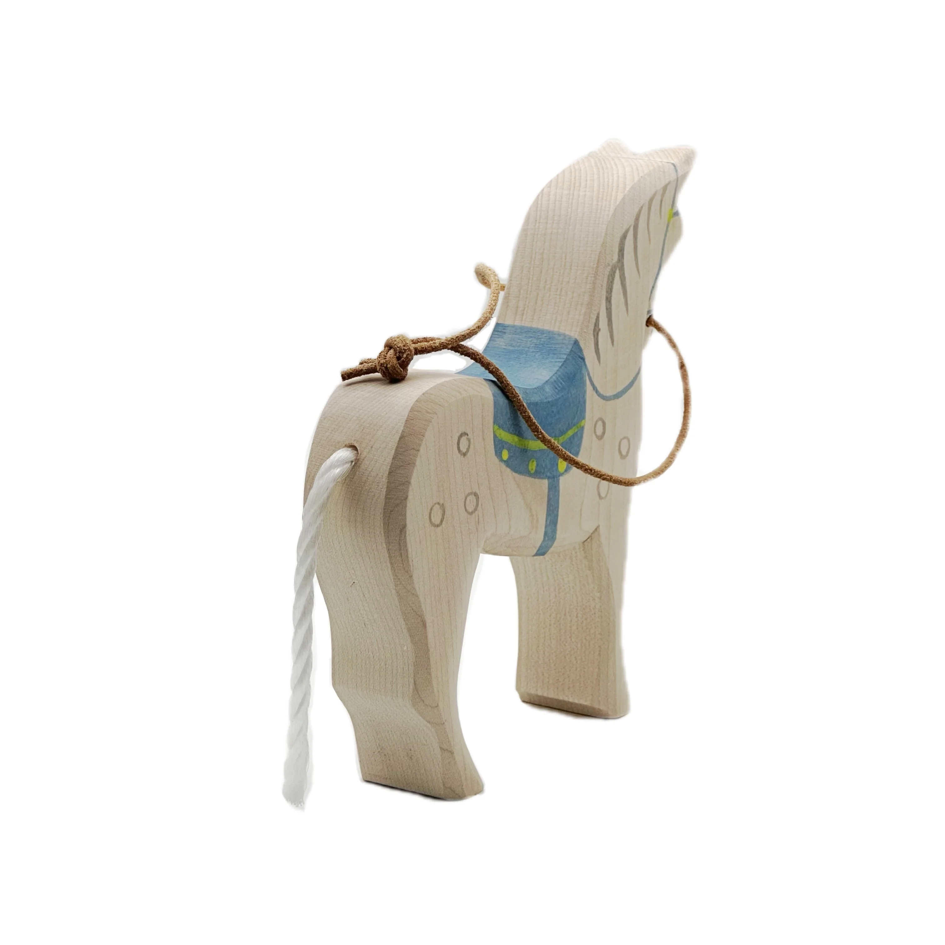 Handcrafted Open Ended Wooden Toy Figure Fairy Tale - Horse with Saddle II - Image 4