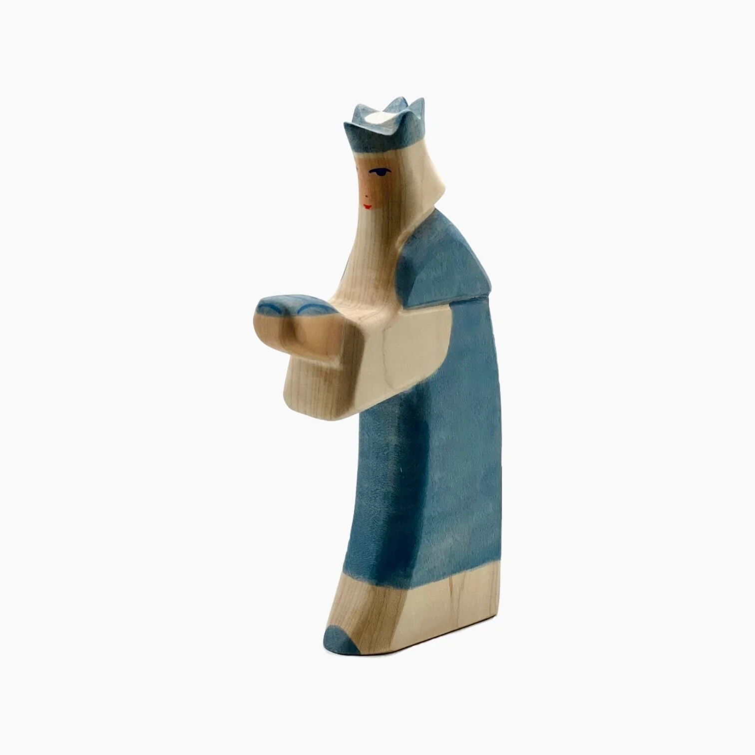 Handcrafted Open Ended Wooden Toy Figure Fairy Tale - King Blue - Image 2