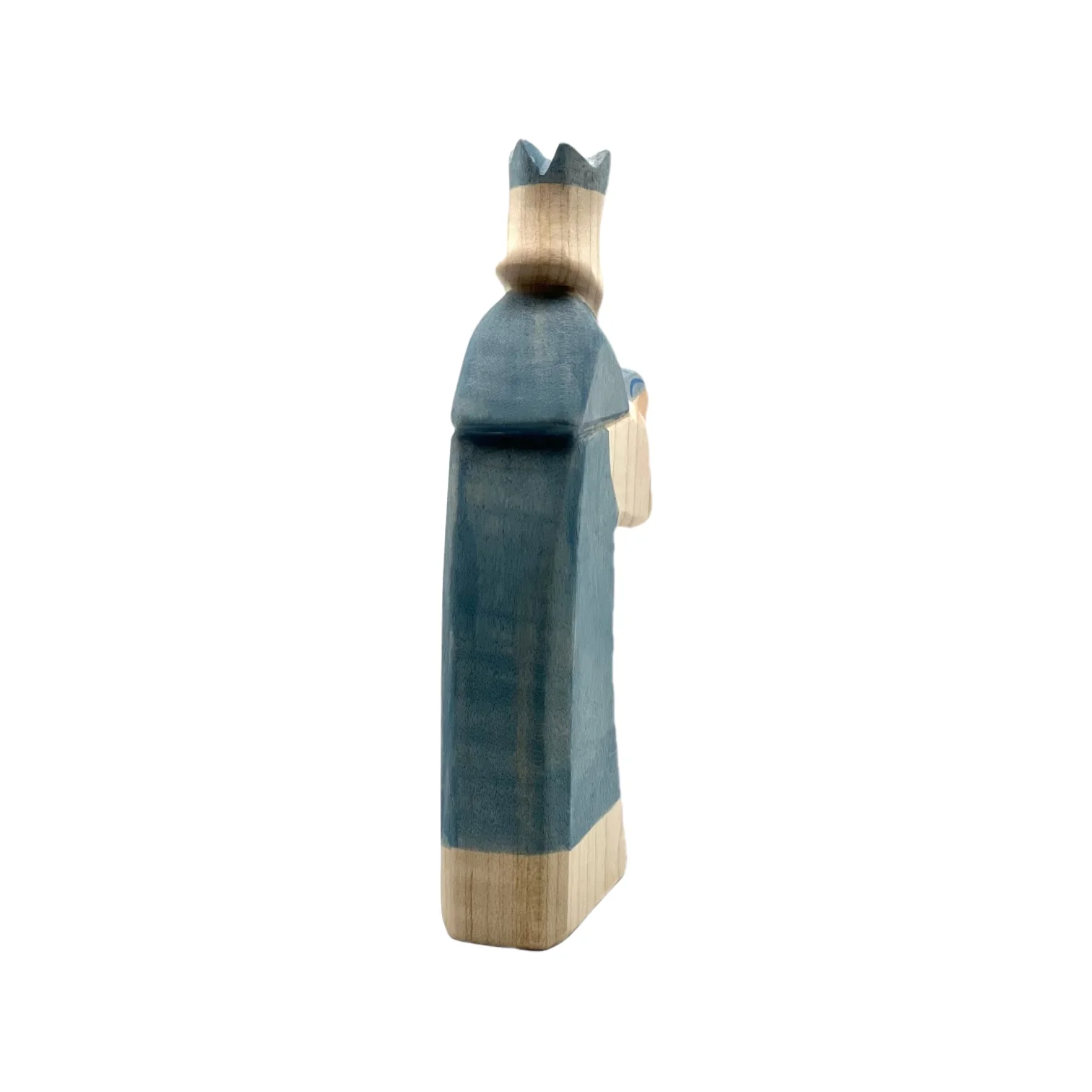 Handcrafted Open Ended Wooden Toy Figure Fairy Tale - King Blue - Image 4