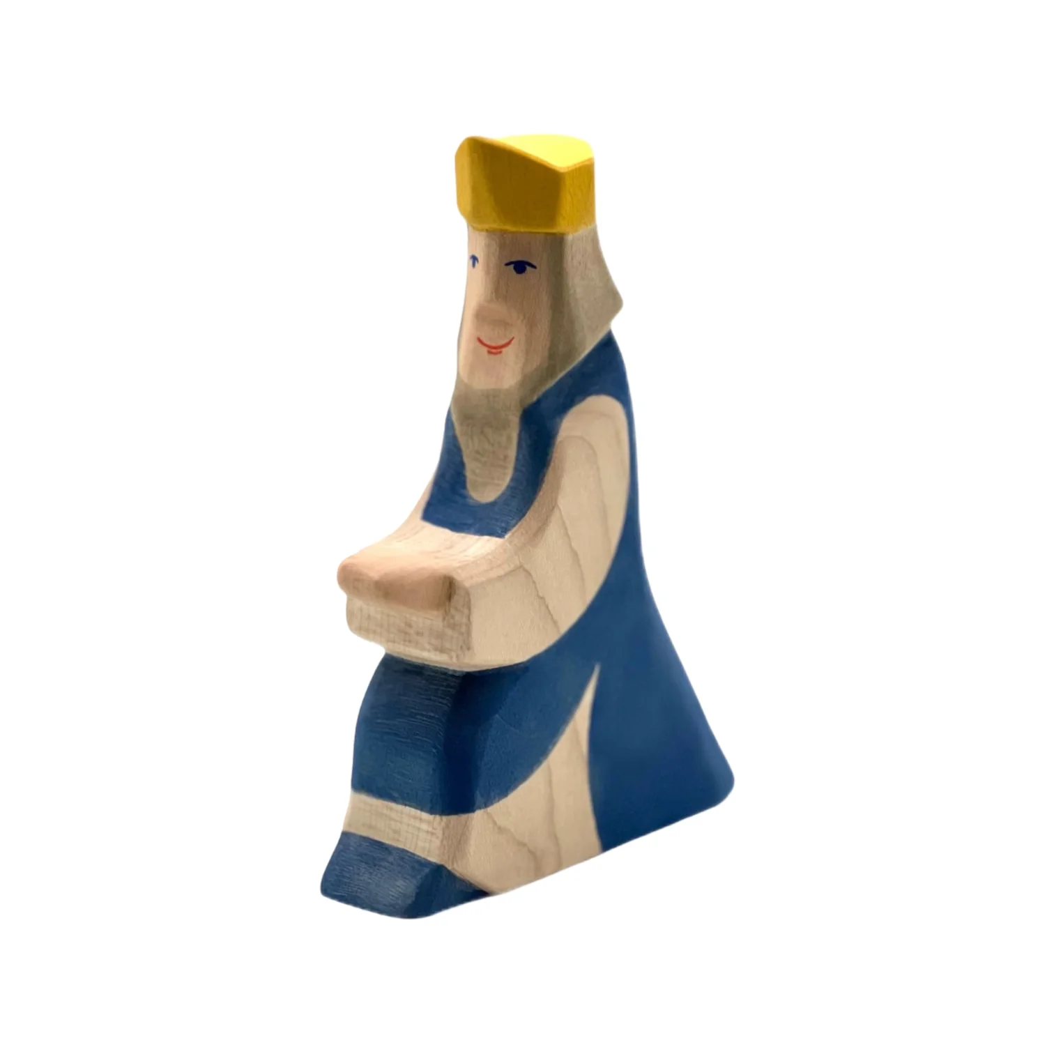 Handcrafted Open Ended Wooden Toy Figure Fairy Tale - King blue II - Image 3