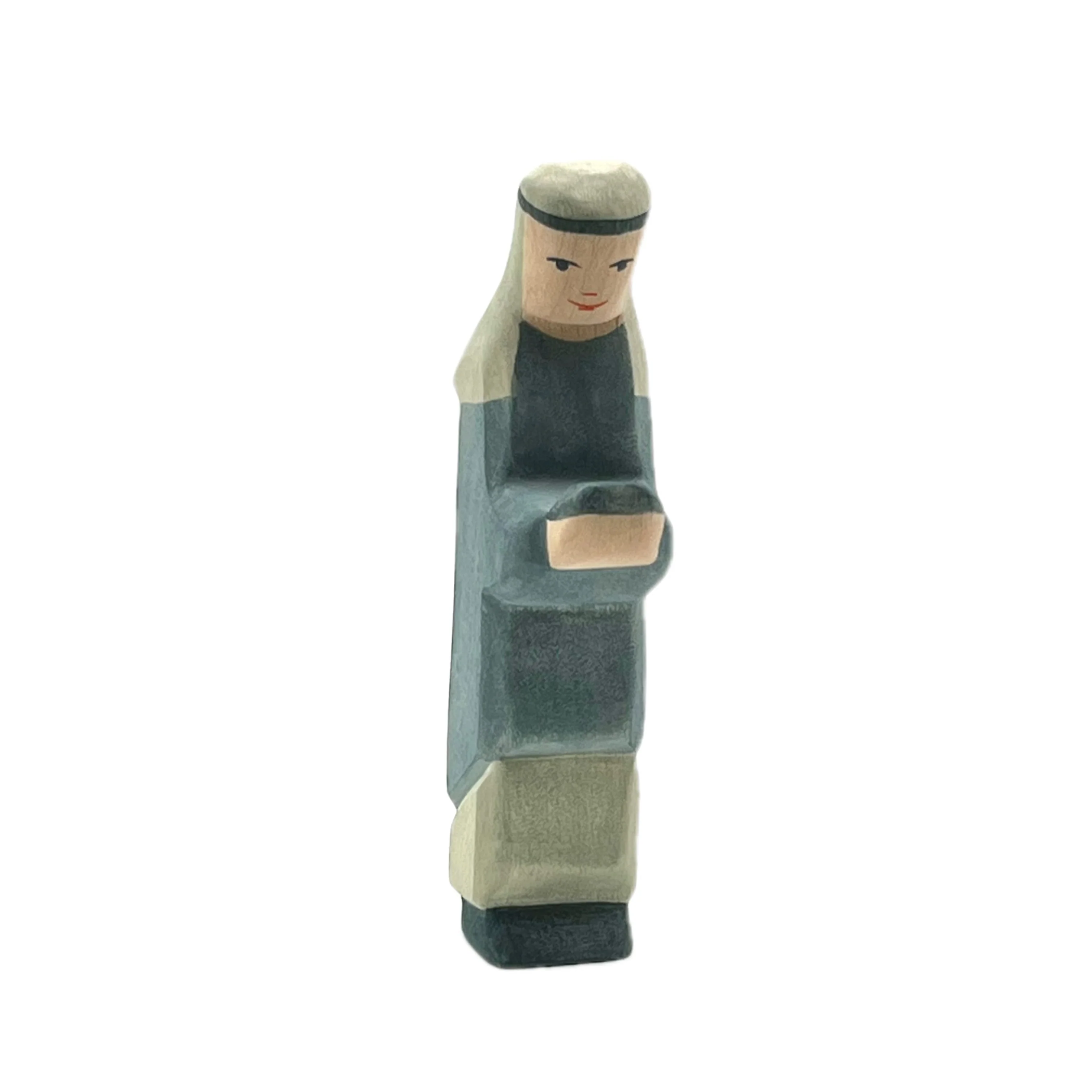Handcrafted Open Ended Wooden Toy Figure Fairy Tale - King Blue Oriental - Image 2