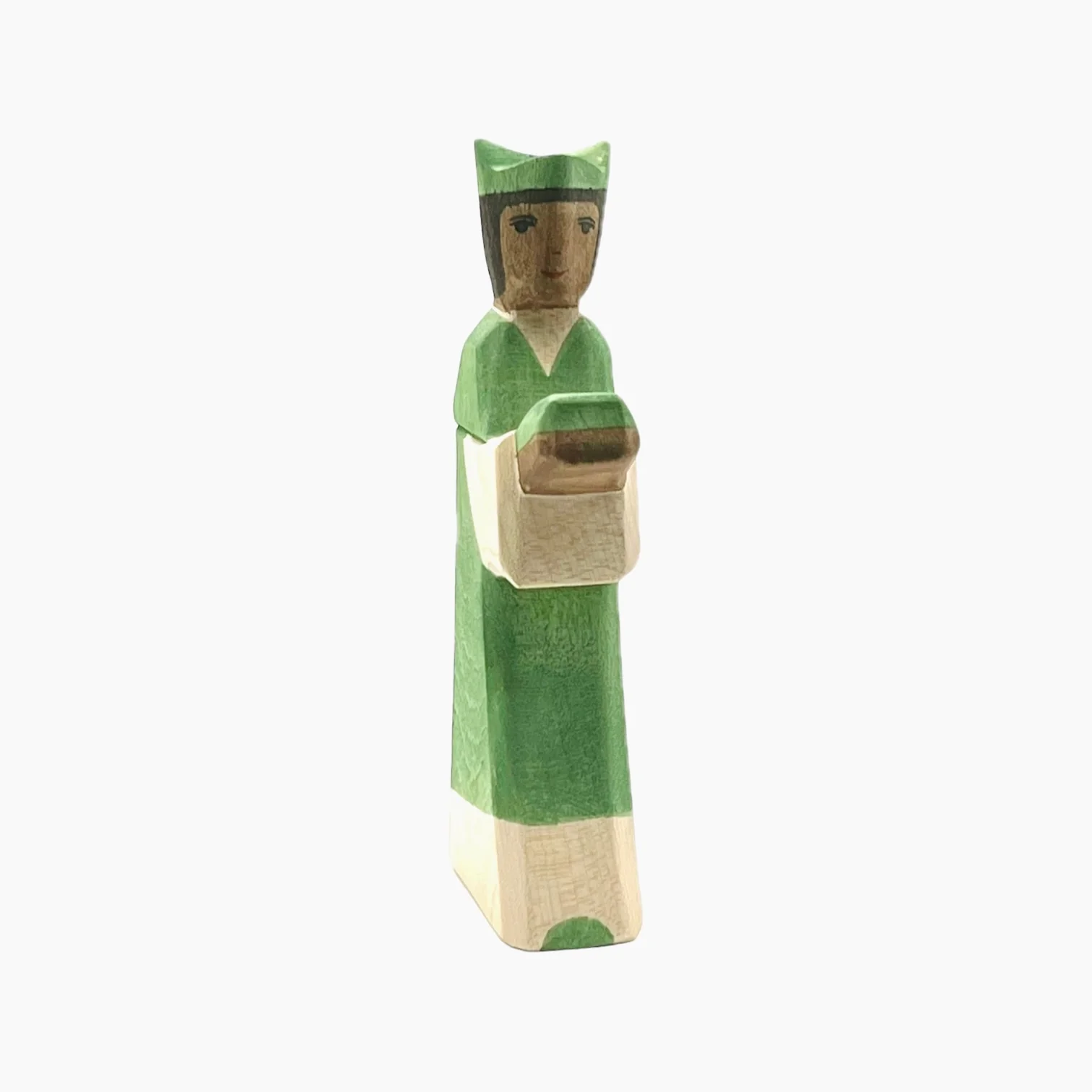 Handcrafted Open Ended Wooden Toy Figure Fairy Tale - King green - Image 3