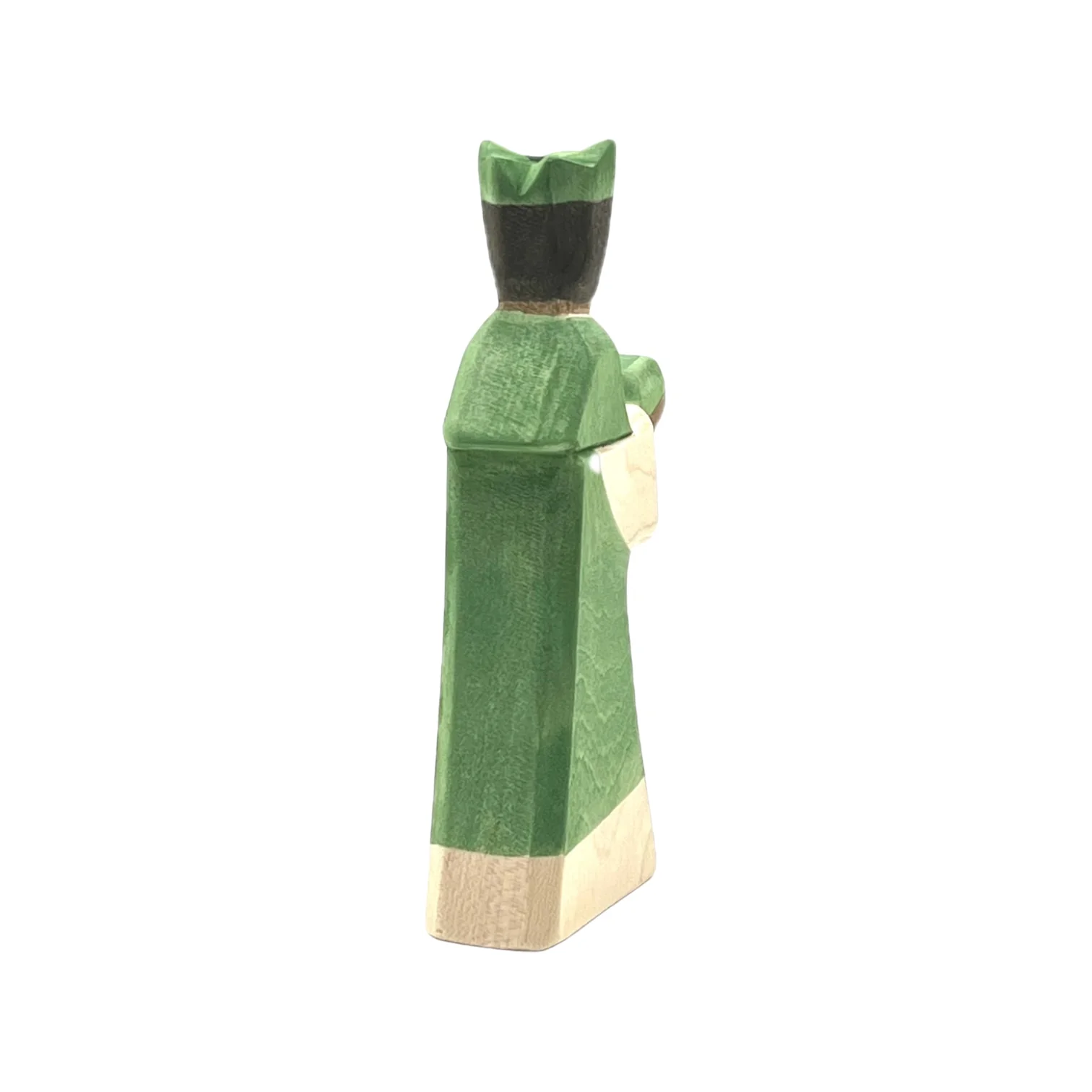 Handcrafted Open Ended Wooden Toy Figure Fairy Tale - King green - Image 4
