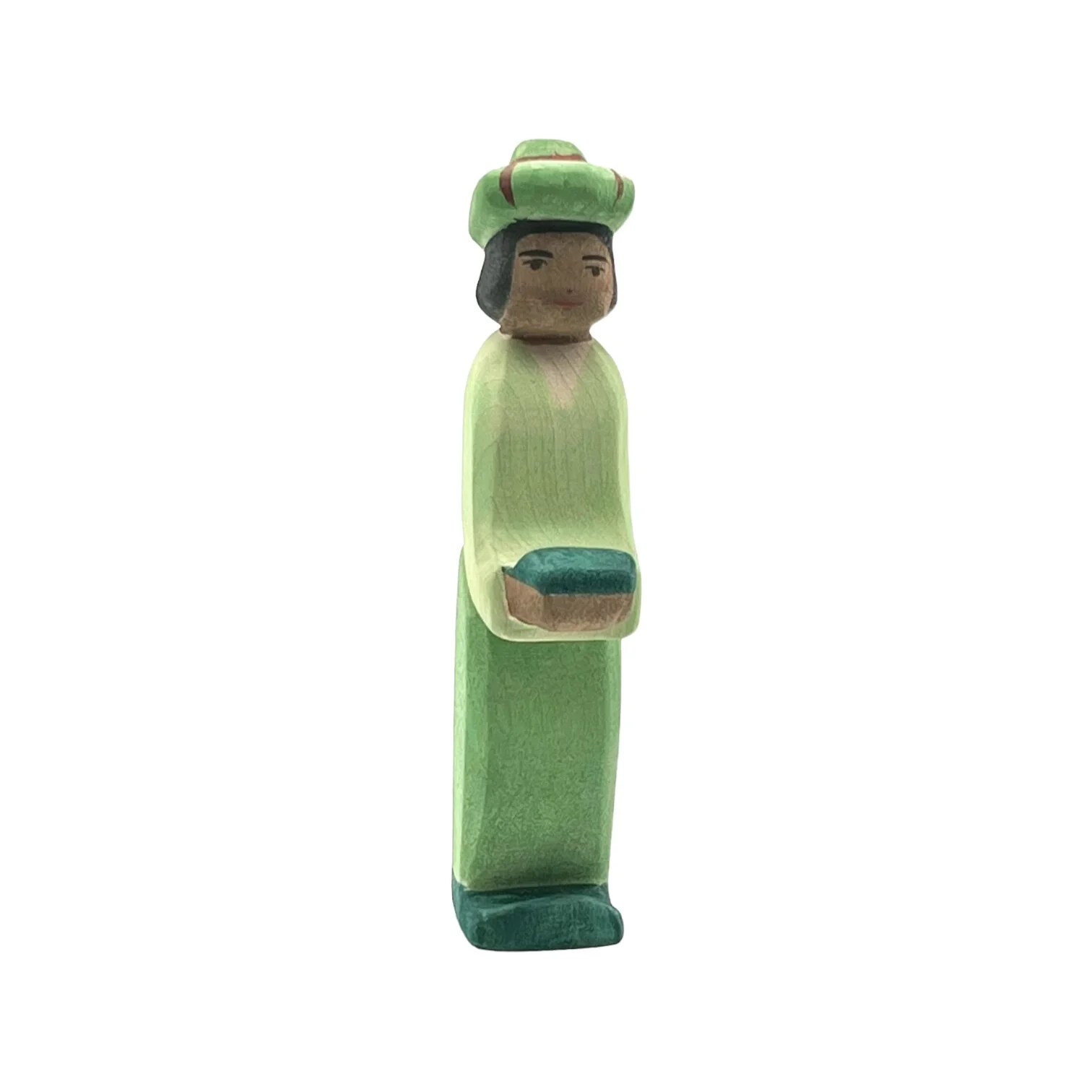 Handcrafted Open Ended Wooden Toy Figure Fairy Tale - King green oriental - Image 2