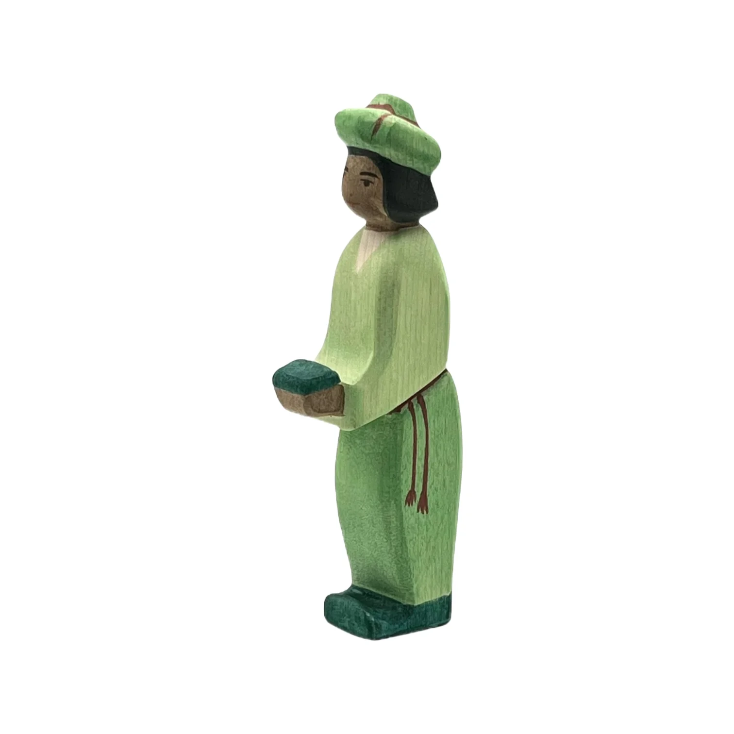 Handcrafted Open Ended Wooden Toy Figure Fairy Tale - King green oriental - Image 3