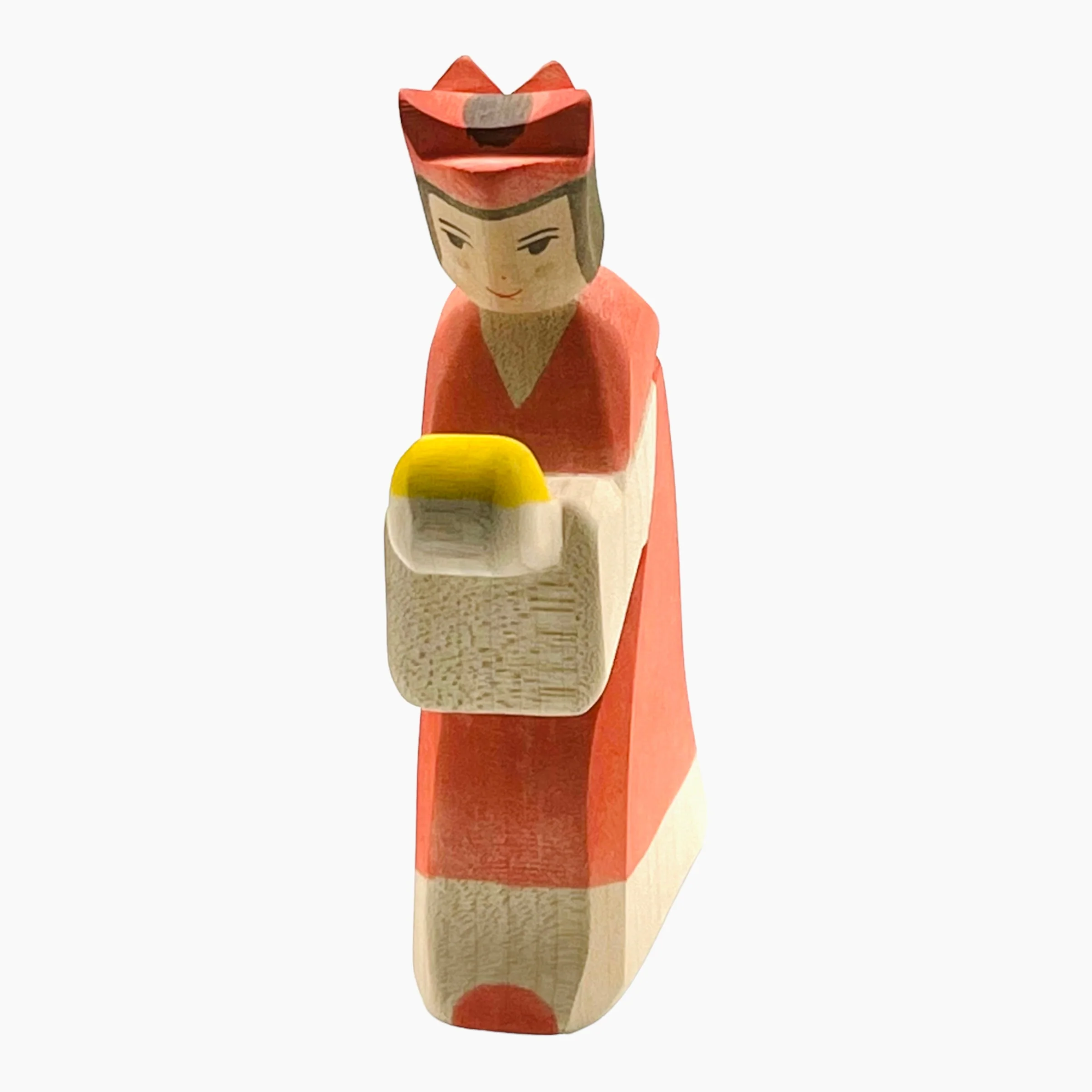 Handcrafted Open Ended Wooden Toy Figure Fairy Tale - King Red - Image 2