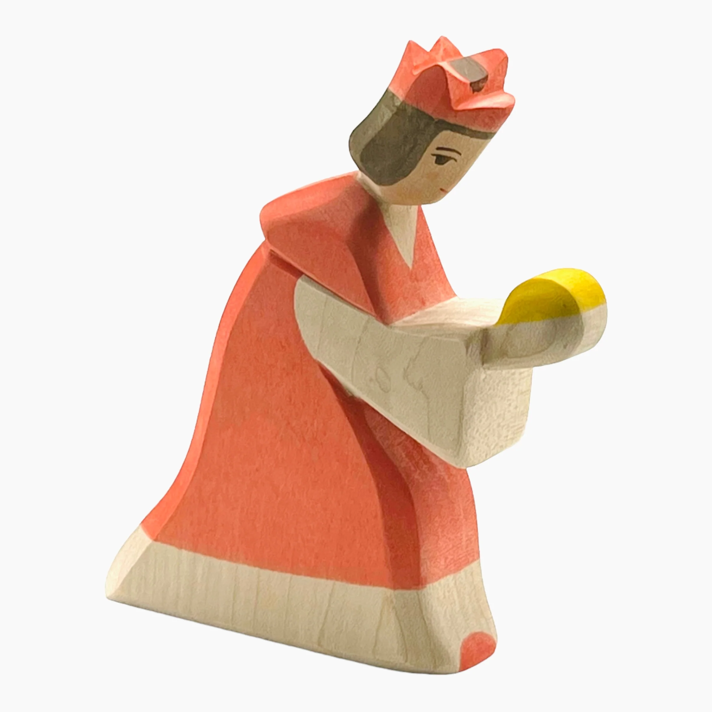 Handcrafted Open Ended Wooden Toy Figure Fairy Tale - King Red - Image 3