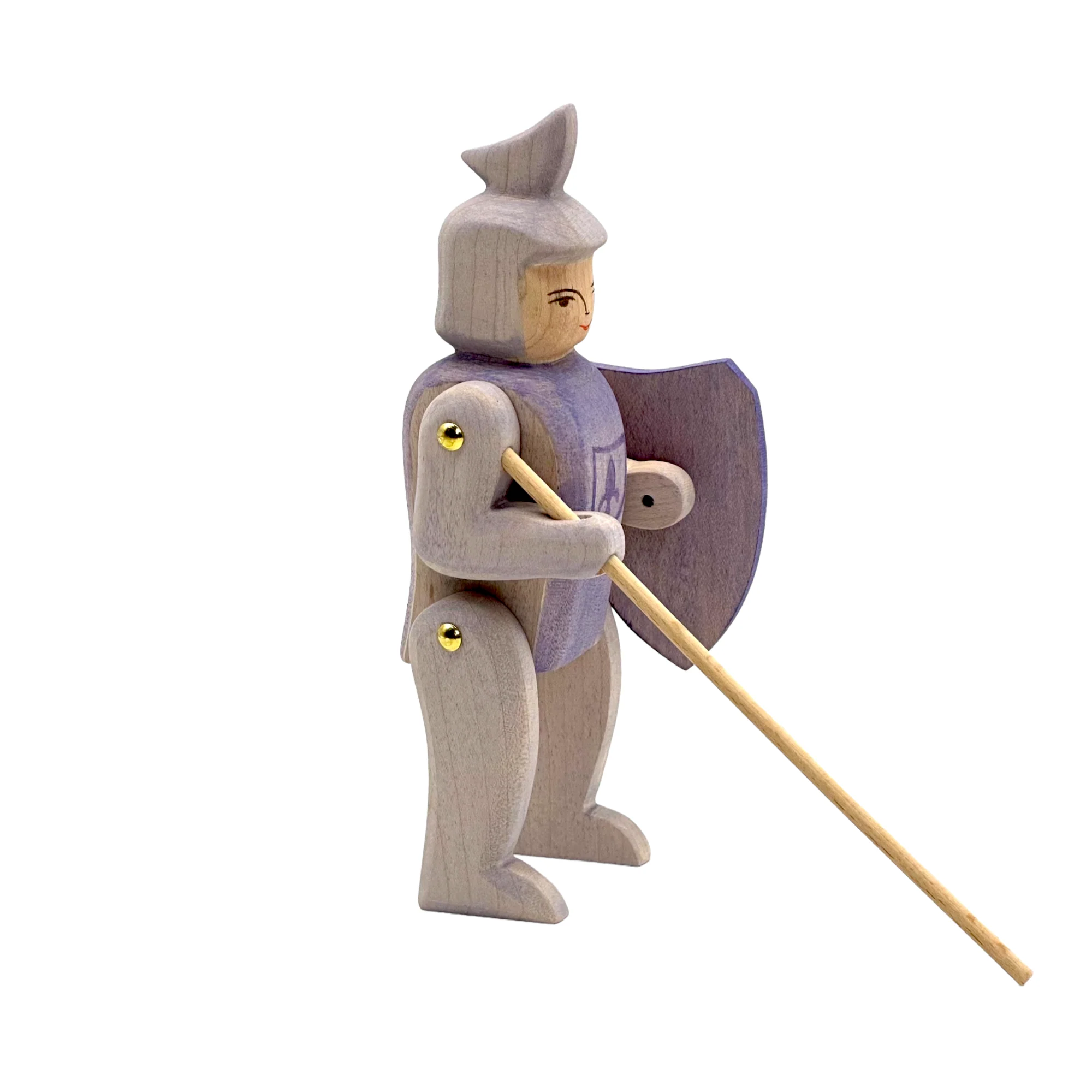 Handcrafted Open Ended Wooden Toy Figure Fairy Tale - Knight riding blue ONLY - Image 2