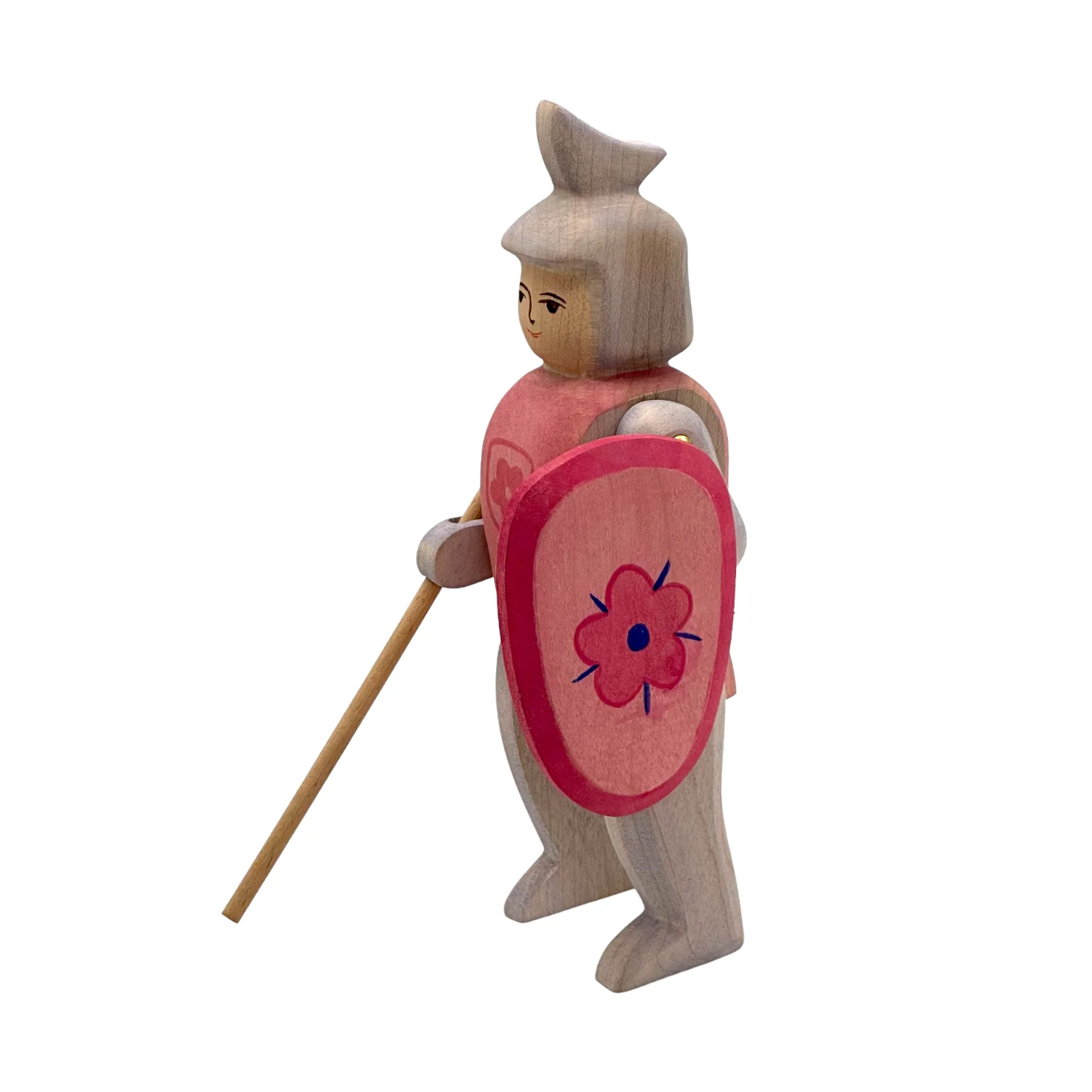 Handcrafted Open Ended Wooden Toy Figure Fairy Tale - Knight riding red ONLY