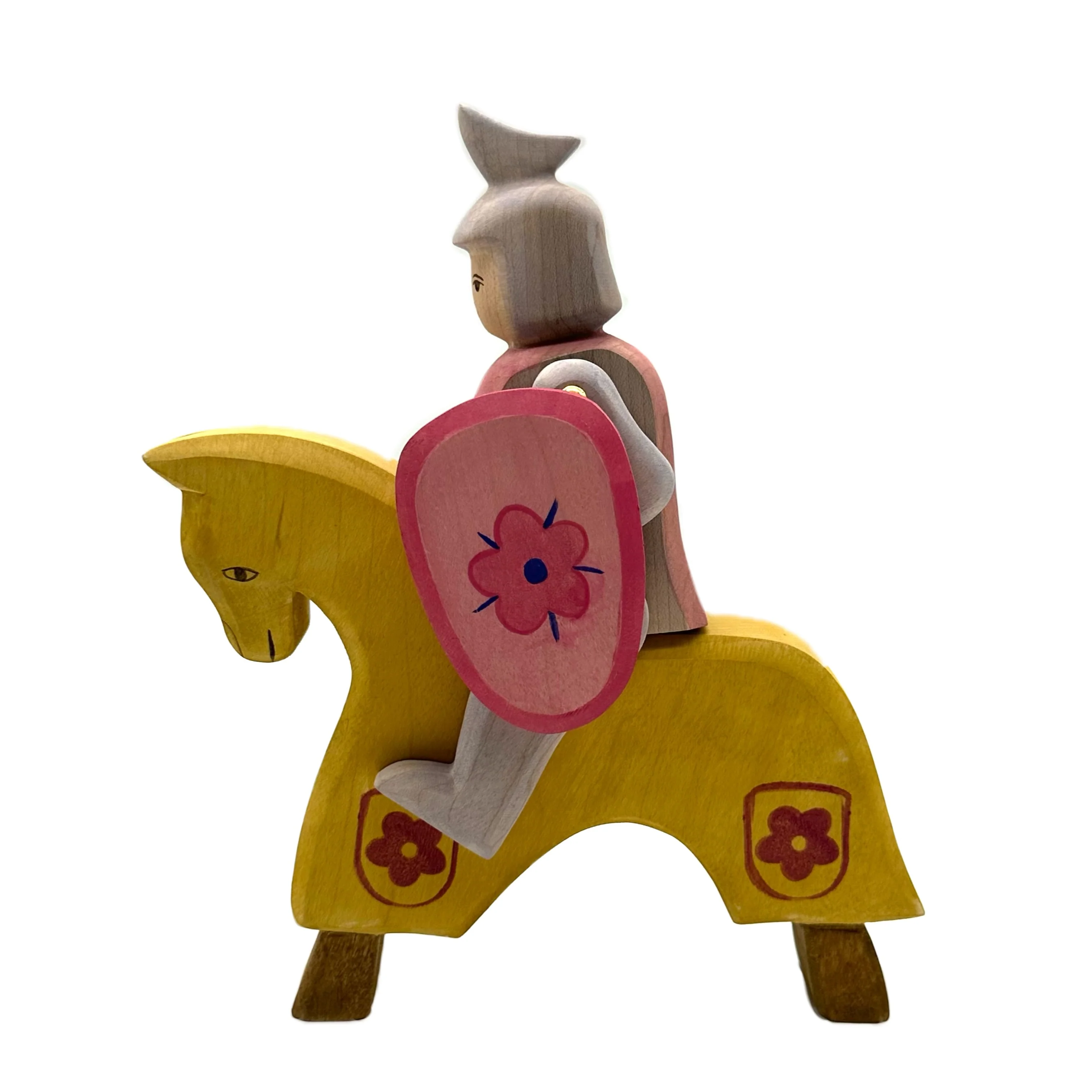 Handcrafted Open Ended Wooden Toy Figure Fairy Tale - Knight riding red ONLY - Image 4