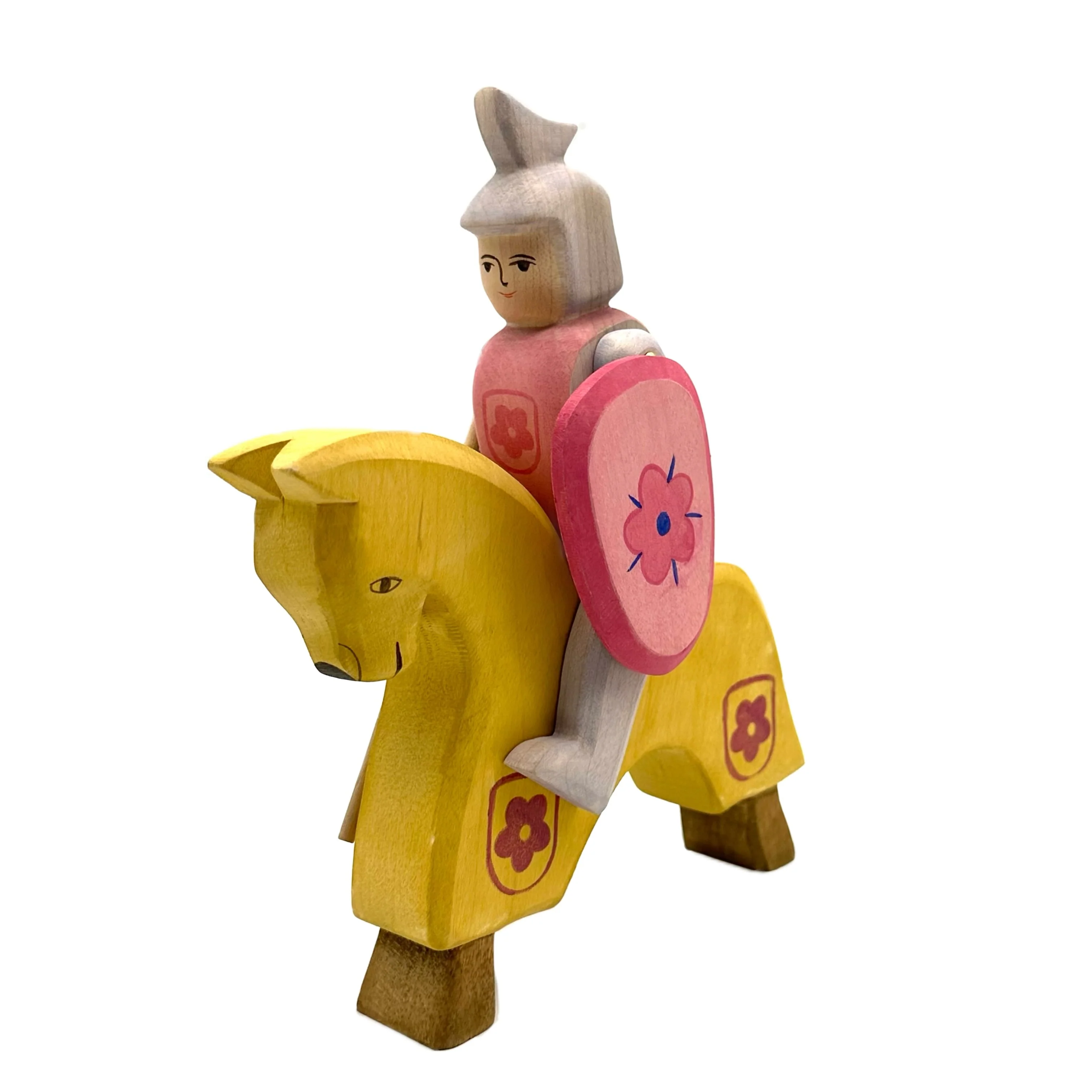 Handcrafted Open Ended Wooden Toy Figure Fairy Tale - Knight riding red ONLY - Image 5