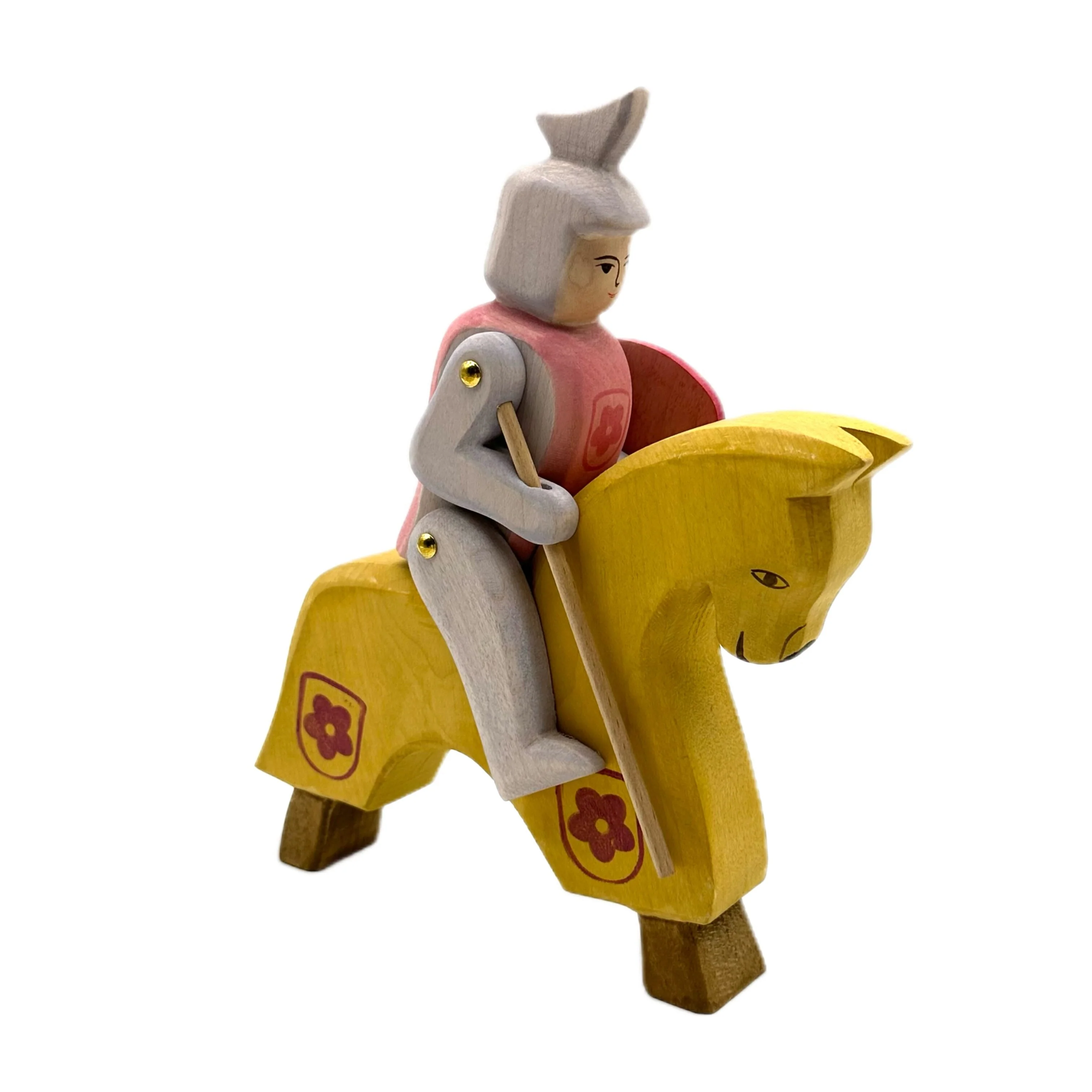 Handcrafted Open Ended Wooden Toy Figure Fairy Tale - Knight riding red ONLY - Image 6