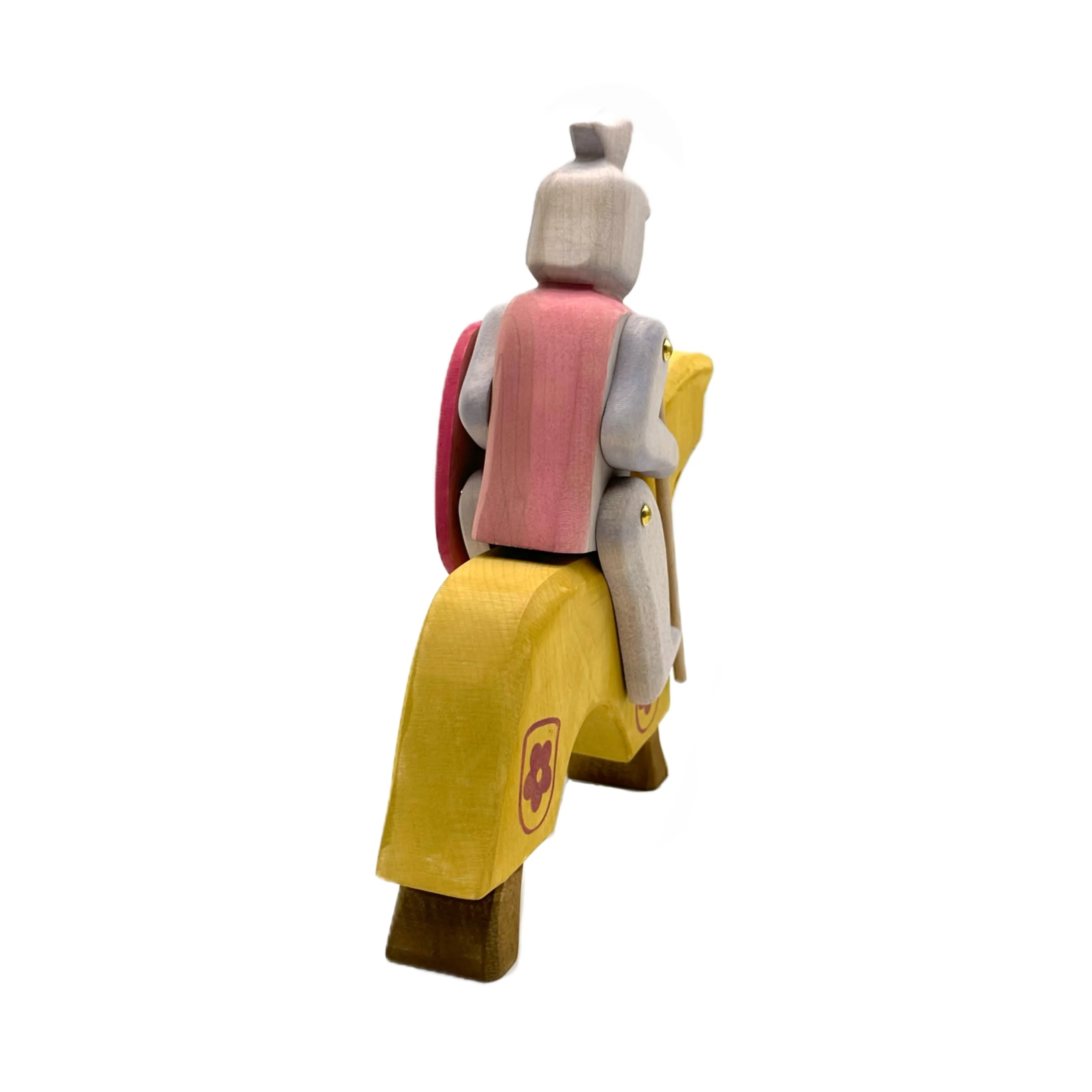 Handcrafted Open Ended Wooden Toy Figure Fairy Tale - Knight riding red ONLY - Image 7