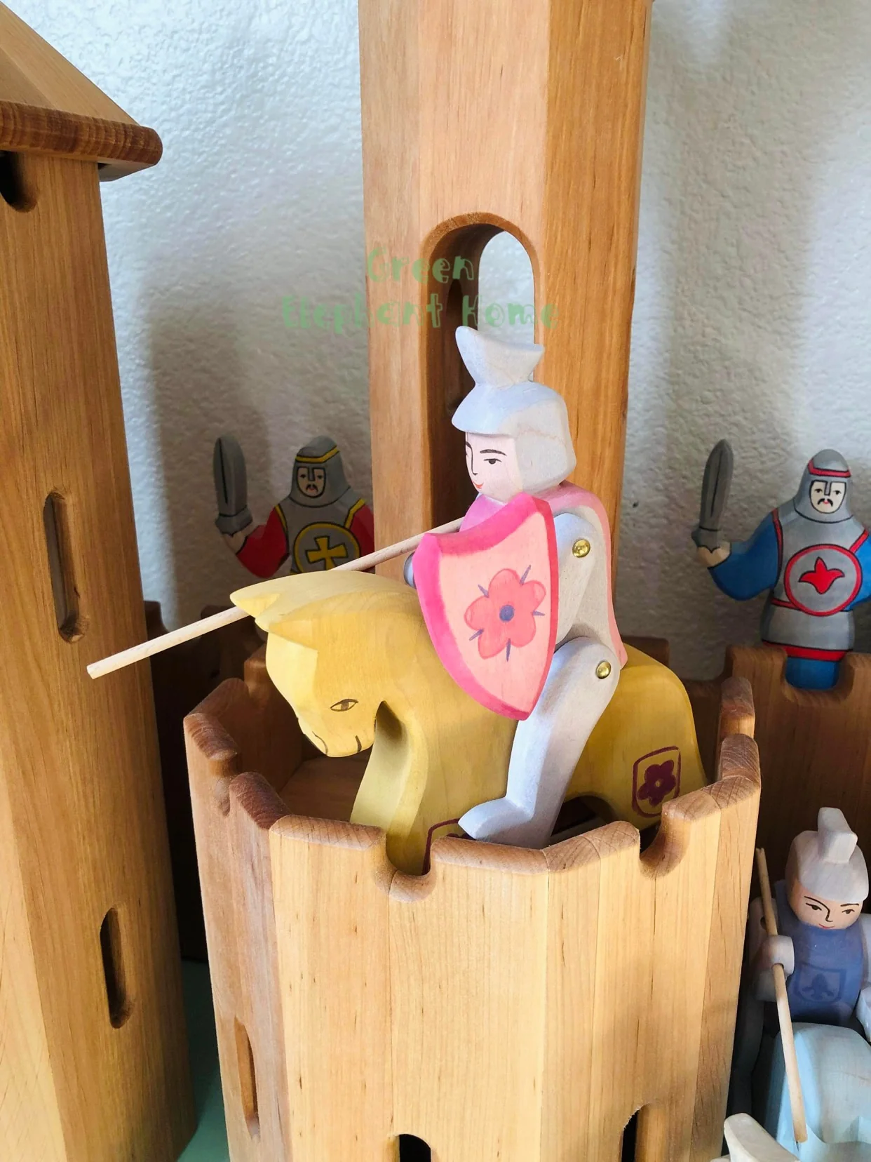 Handcrafted Open Ended Wooden Toy Figure Fairy Tale - Knight riding red ONLY - Image 8