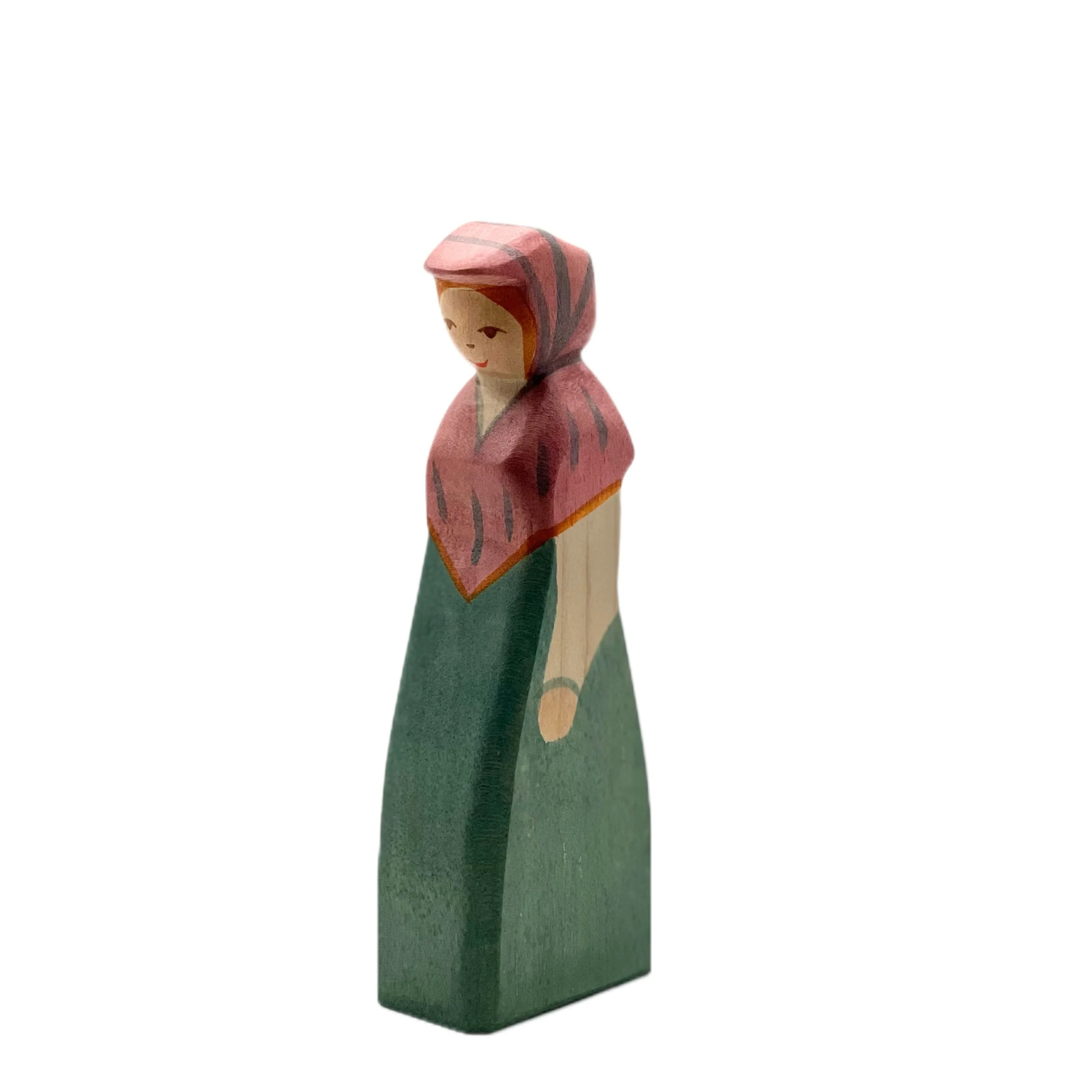 Handcrafted Open Ended Wooden Toy Figure Fairy Tale - Market Woman