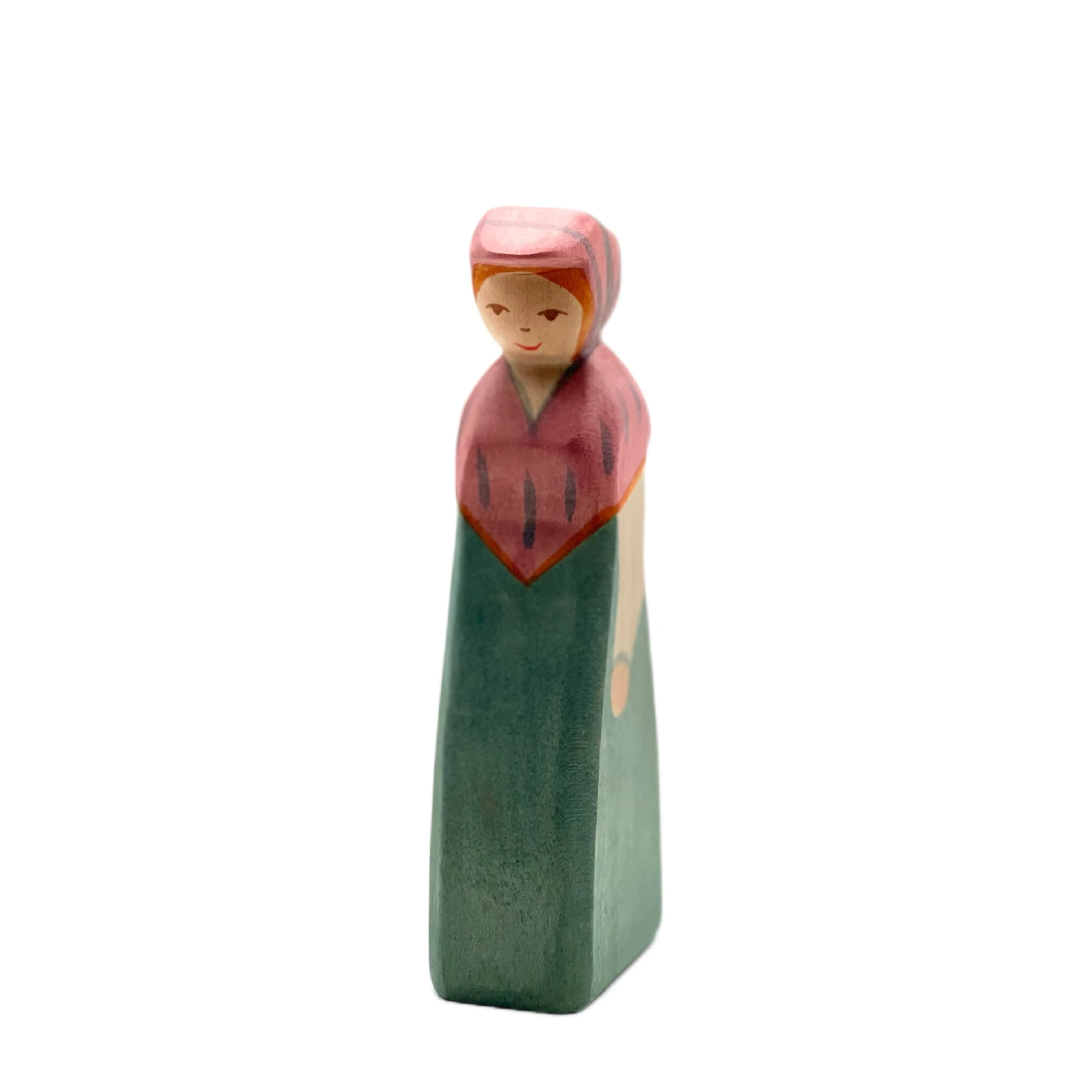 Handcrafted Open Ended Wooden Toy Figure Fairy Tale - Market Woman - Image 2